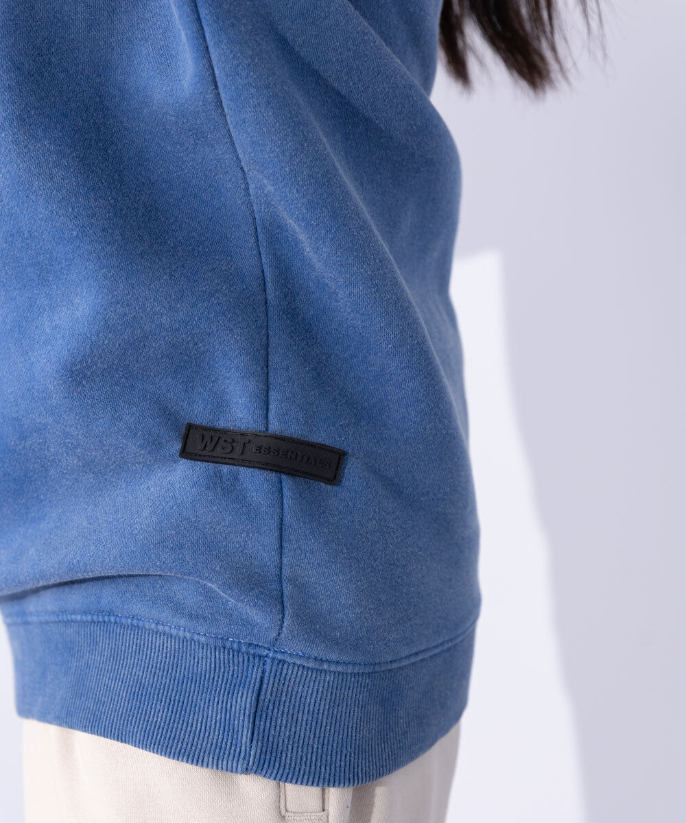 Woman - Blue Unisex Acid Washed Sweatshirt