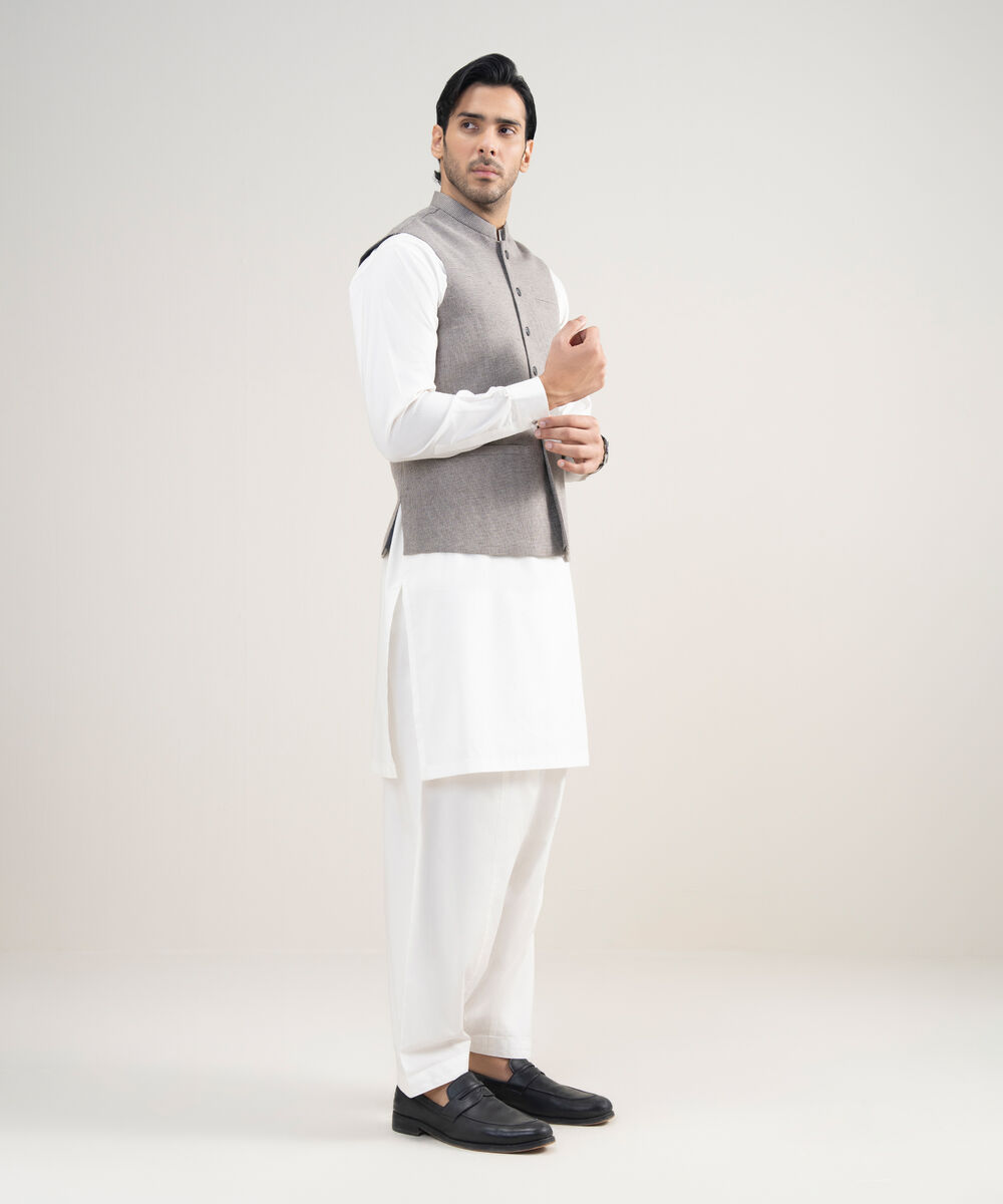 Men's Stitched Organic Brown Waistcoat