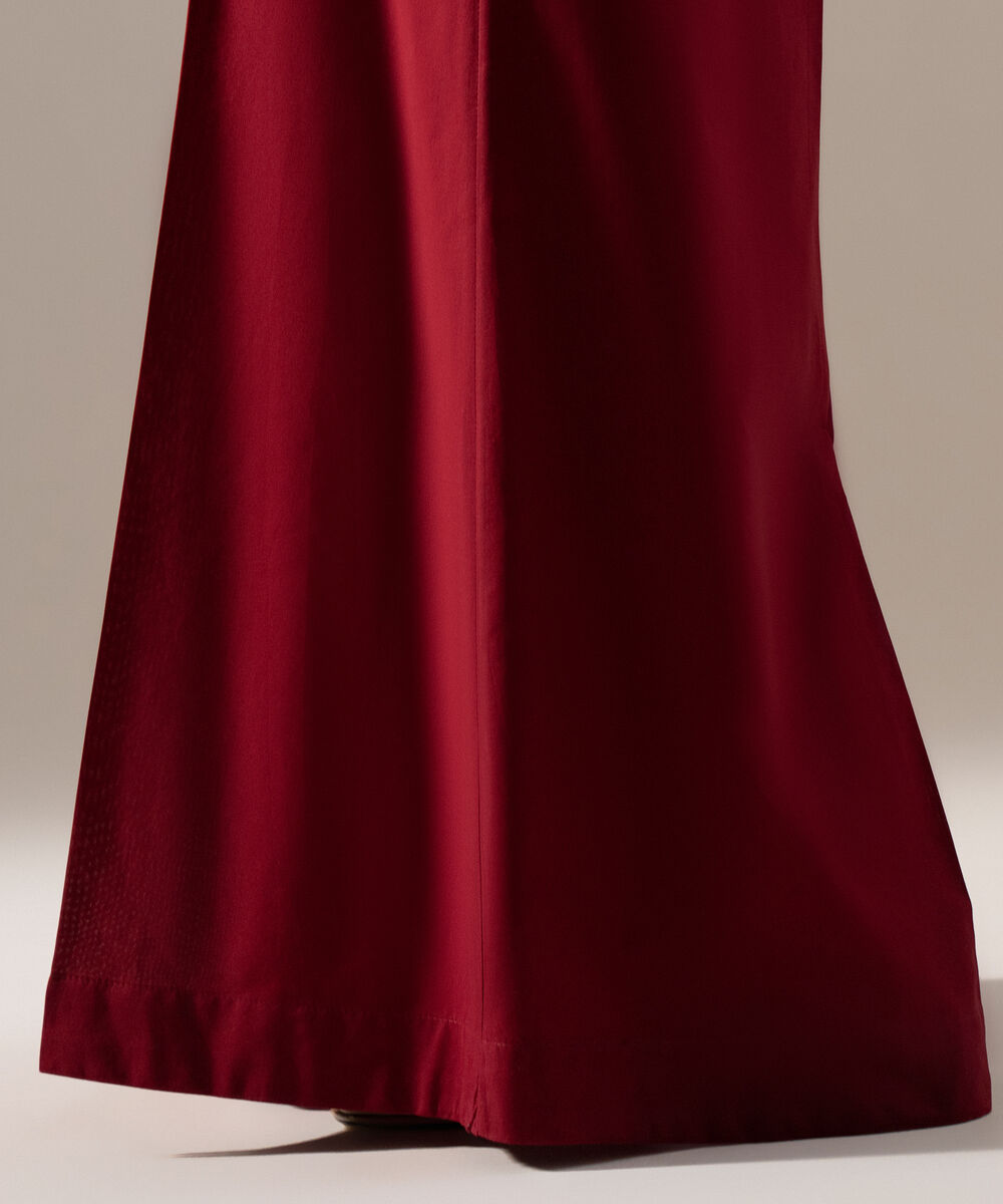 Women's RTW Cambric Solid Maroon Sharara
