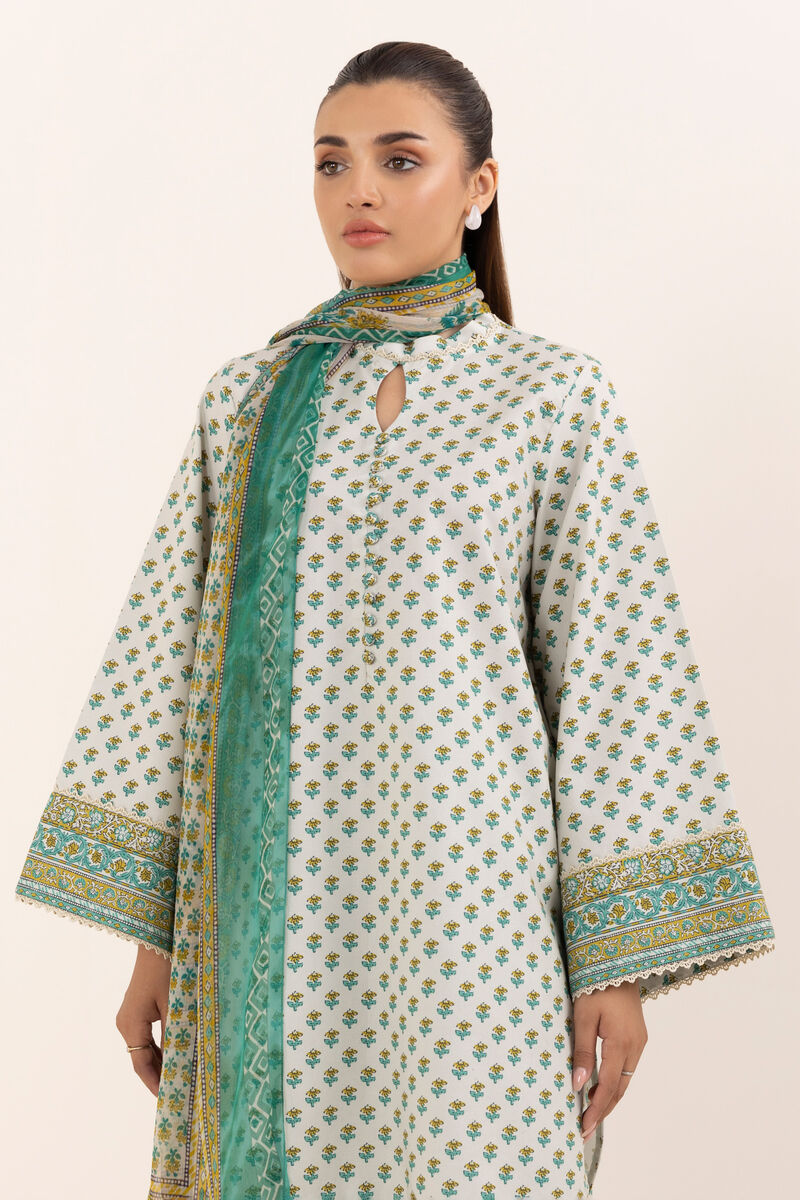 3 Piece - Printed Cotton Suit