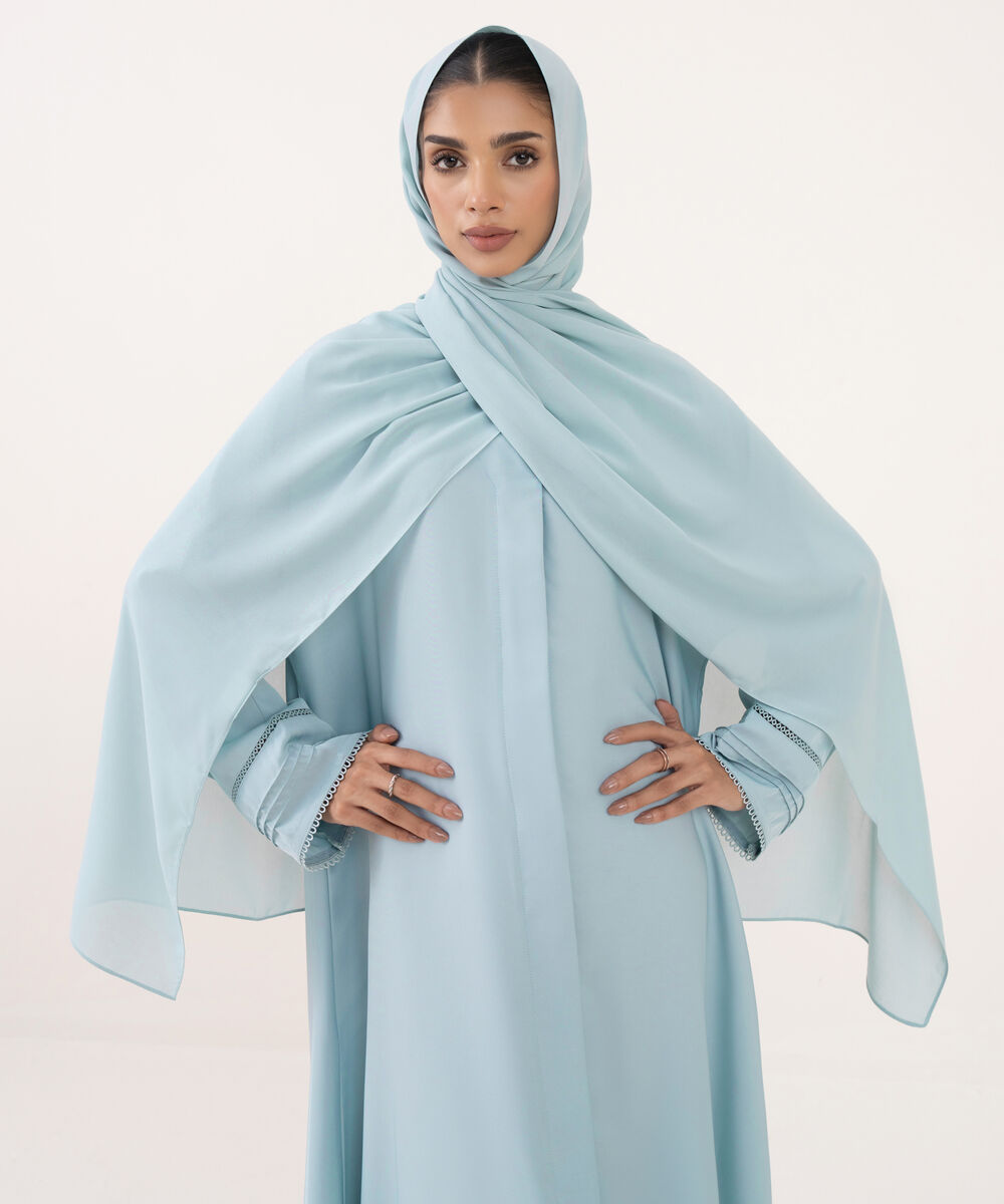 Women's Blue Polyester Hijab