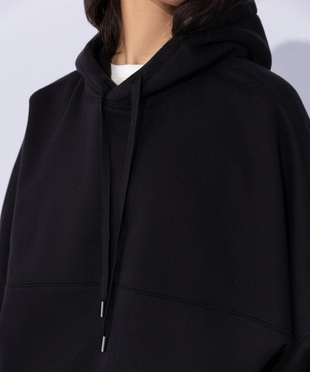 Woman - Black Fleece Hoodie with Waist Panel