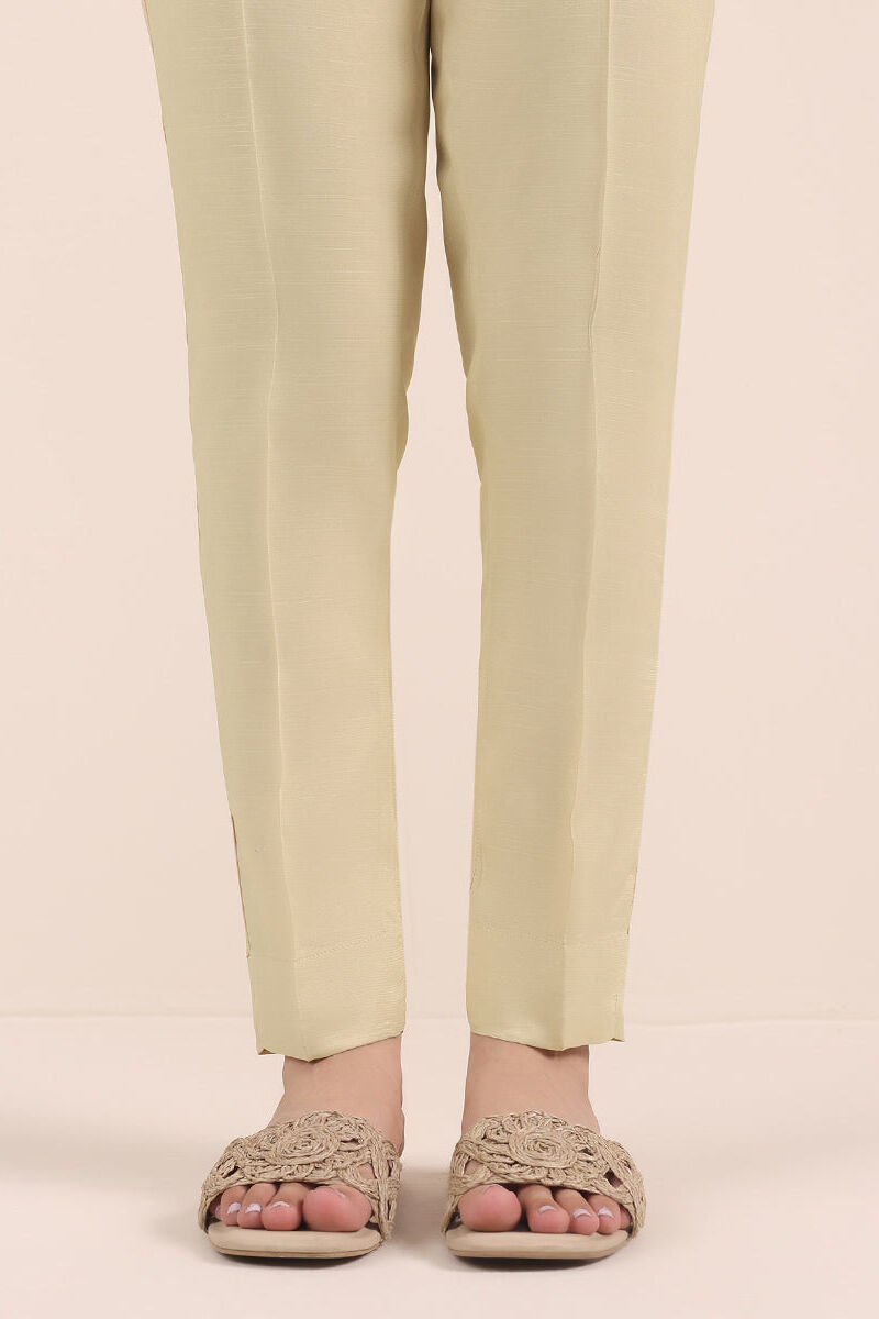 Raw Silk Cigarette Pants