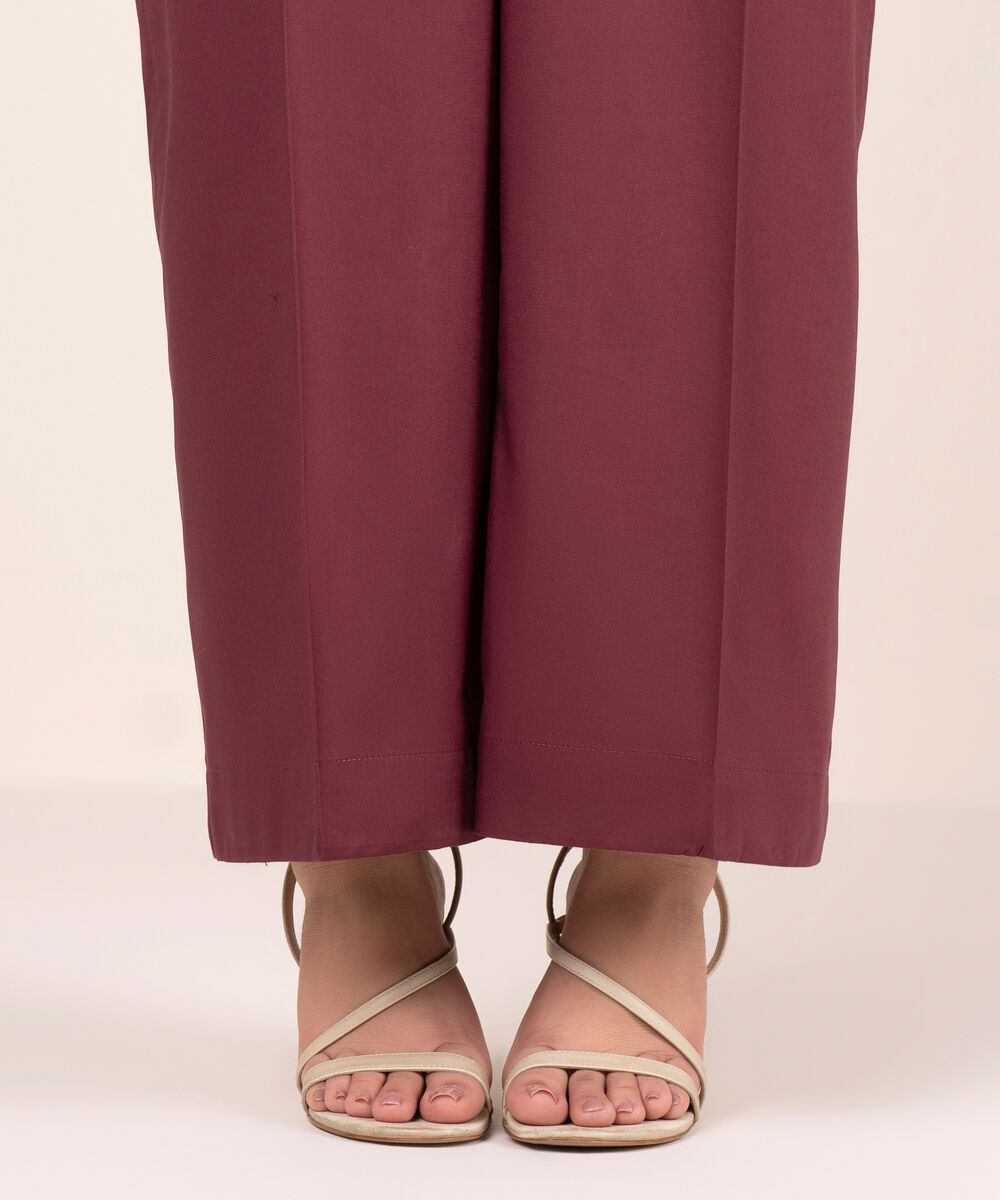 Women's RTW Cambric Solid Red Culottes