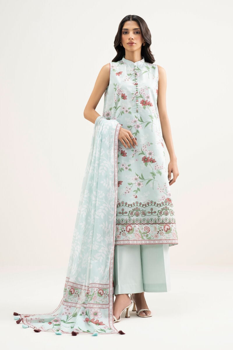 3 Piece - Embroidered Zari Lawn Suit