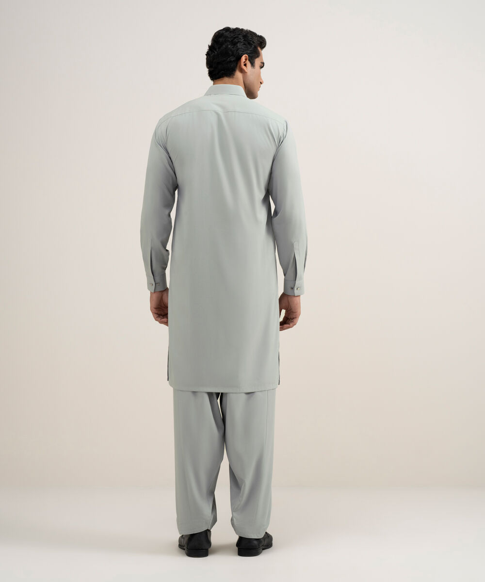 Men's Stitched Premium Wash & Wear Grey Suit
