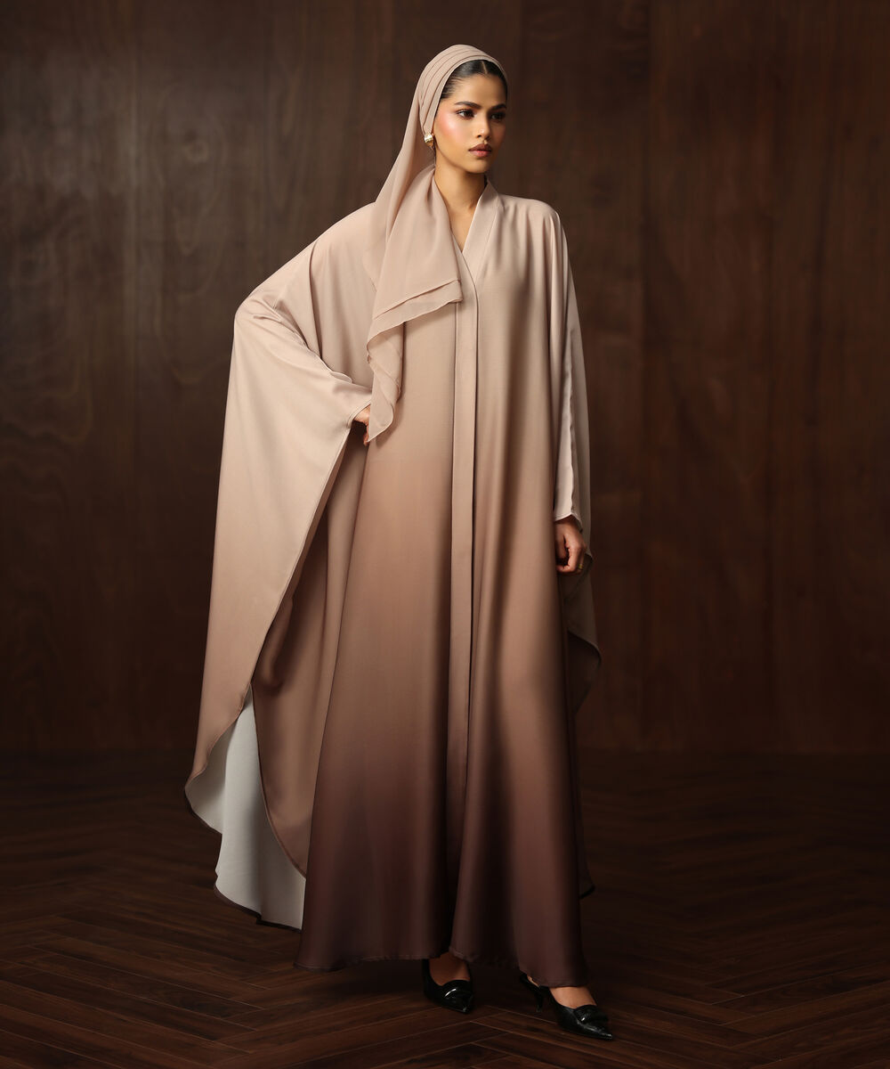 Women's Multi Gradient Kaftan Abaya Set.