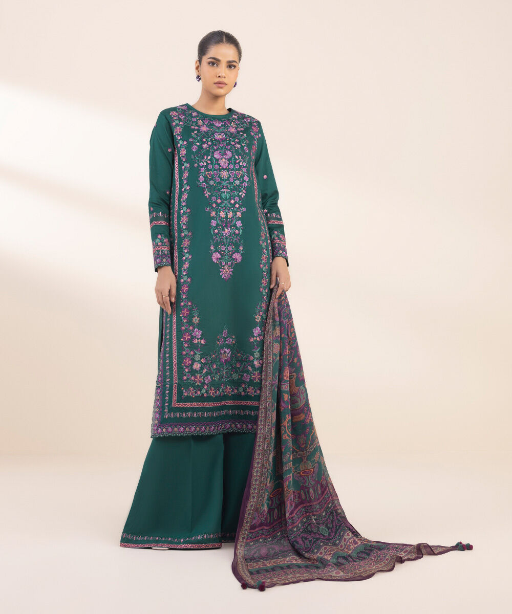 3-piece Embroidered cotton - JM-02
