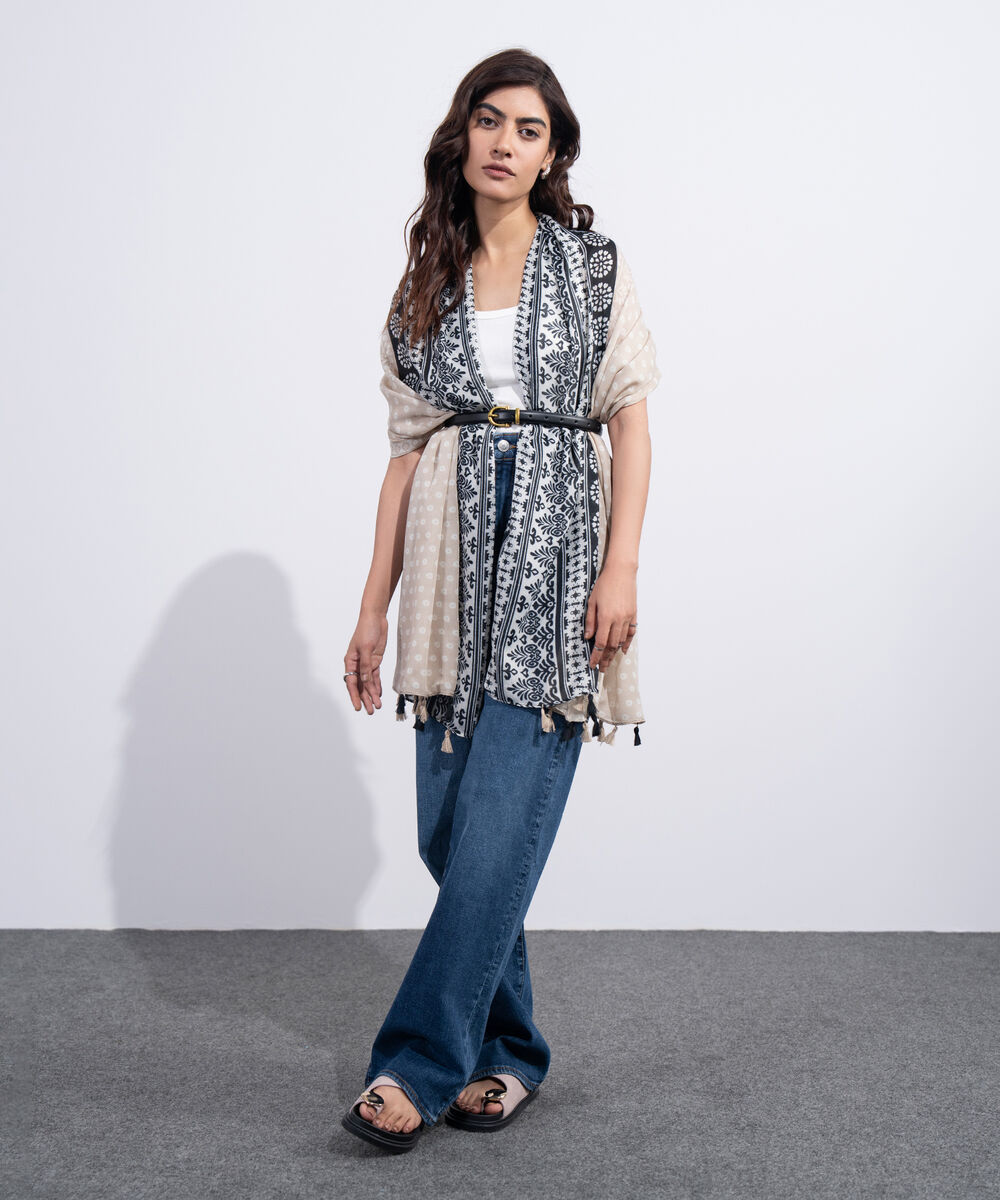 Women's Western Multi Printed Rectangular Scarf