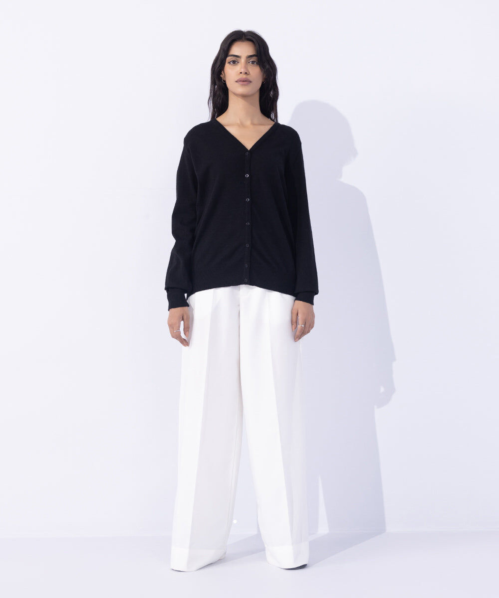 Woman - Black Light Weight Knit Cardigan