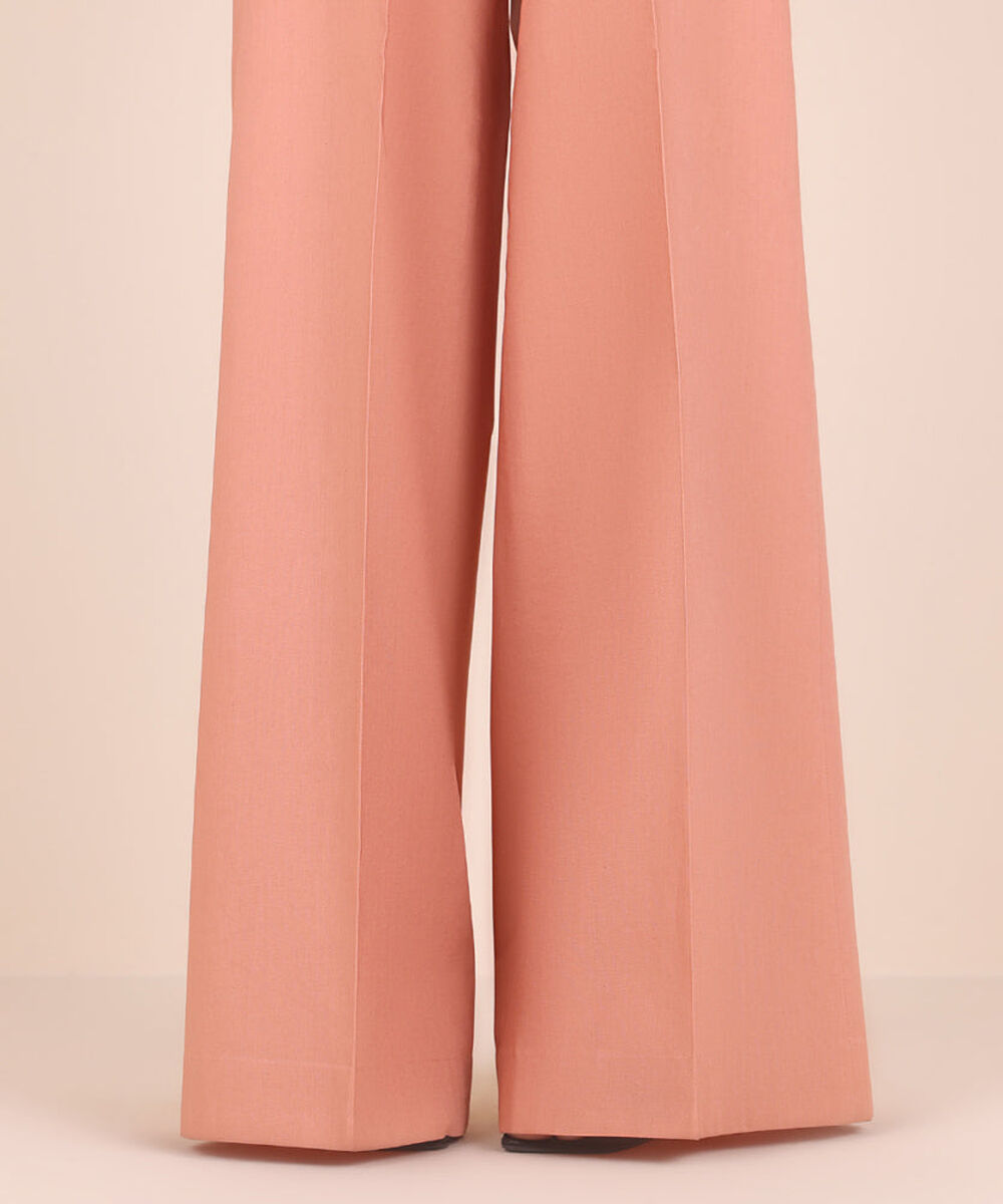 Woman - Pink Dyed Cotton Trousers