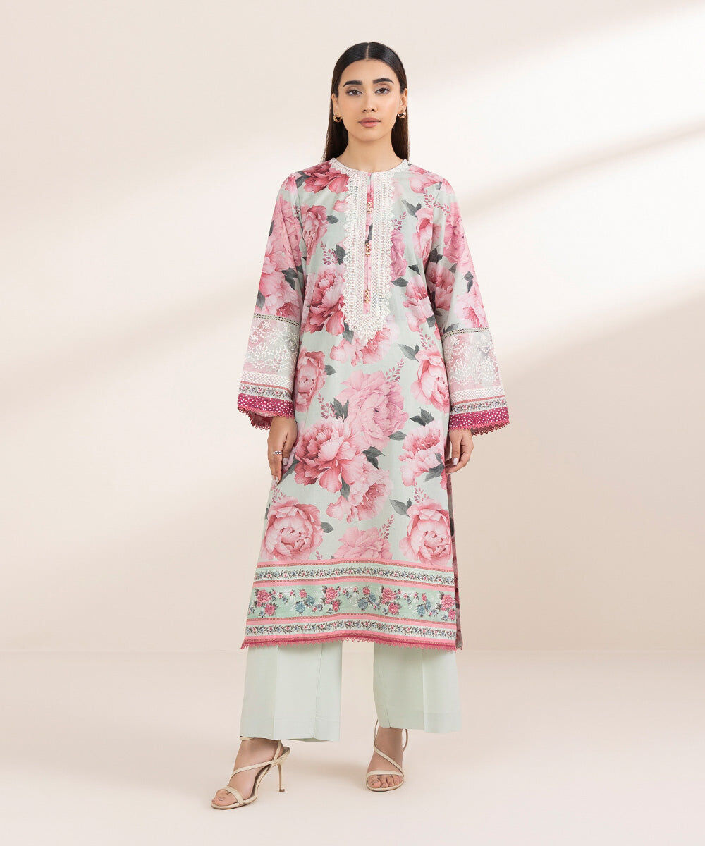 Women's Pret Cambric Multi Embroidered A-Line Shirt