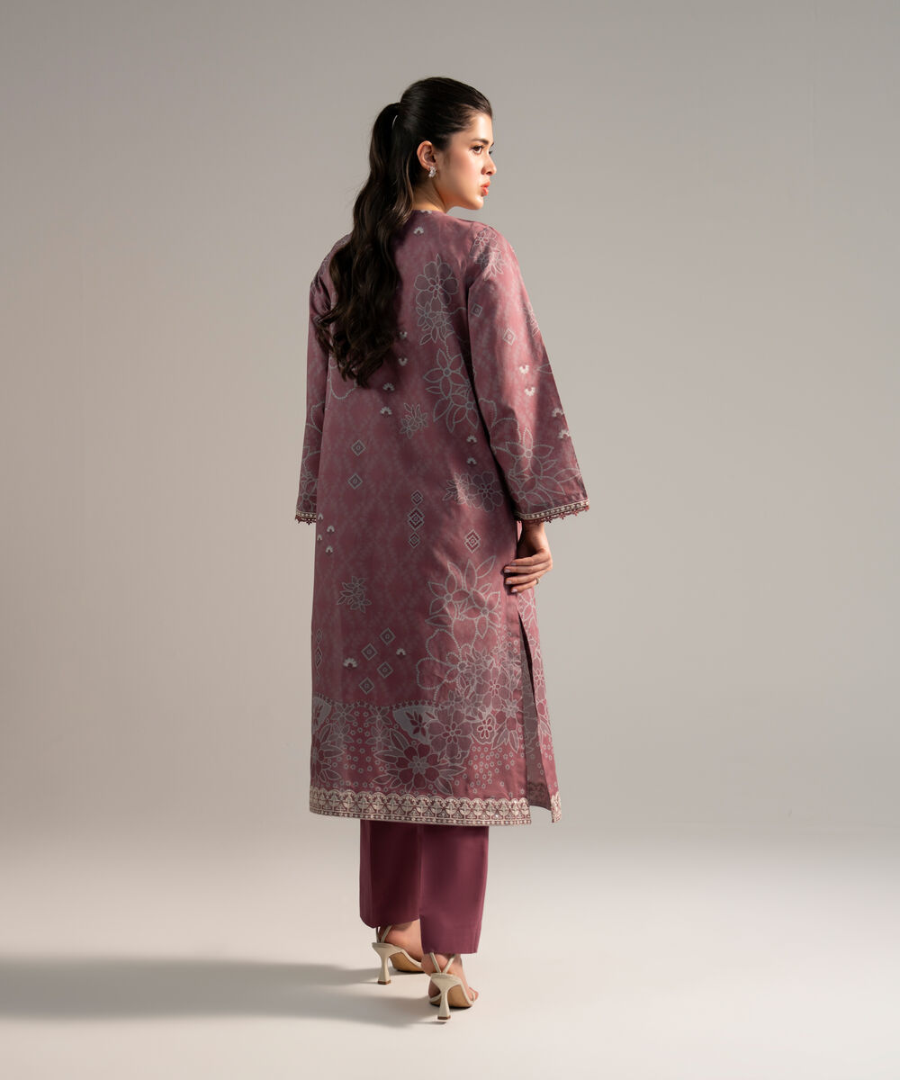 Women's RTW Lawn Embroidered Mauve  2 Piece Suit