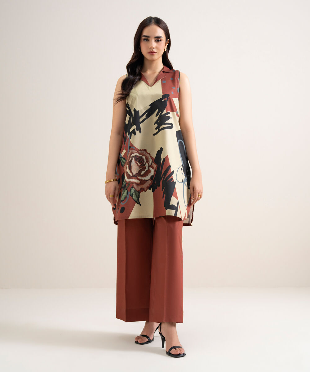 Women's Unstitched Lawn Printed Multi  2 Piece Suit