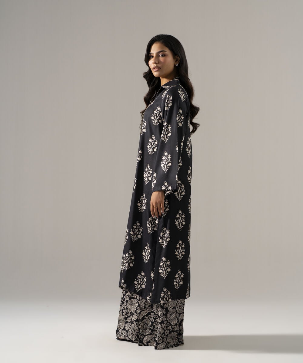 Women's RTW Bedford Printed Black 2 Piece Suit