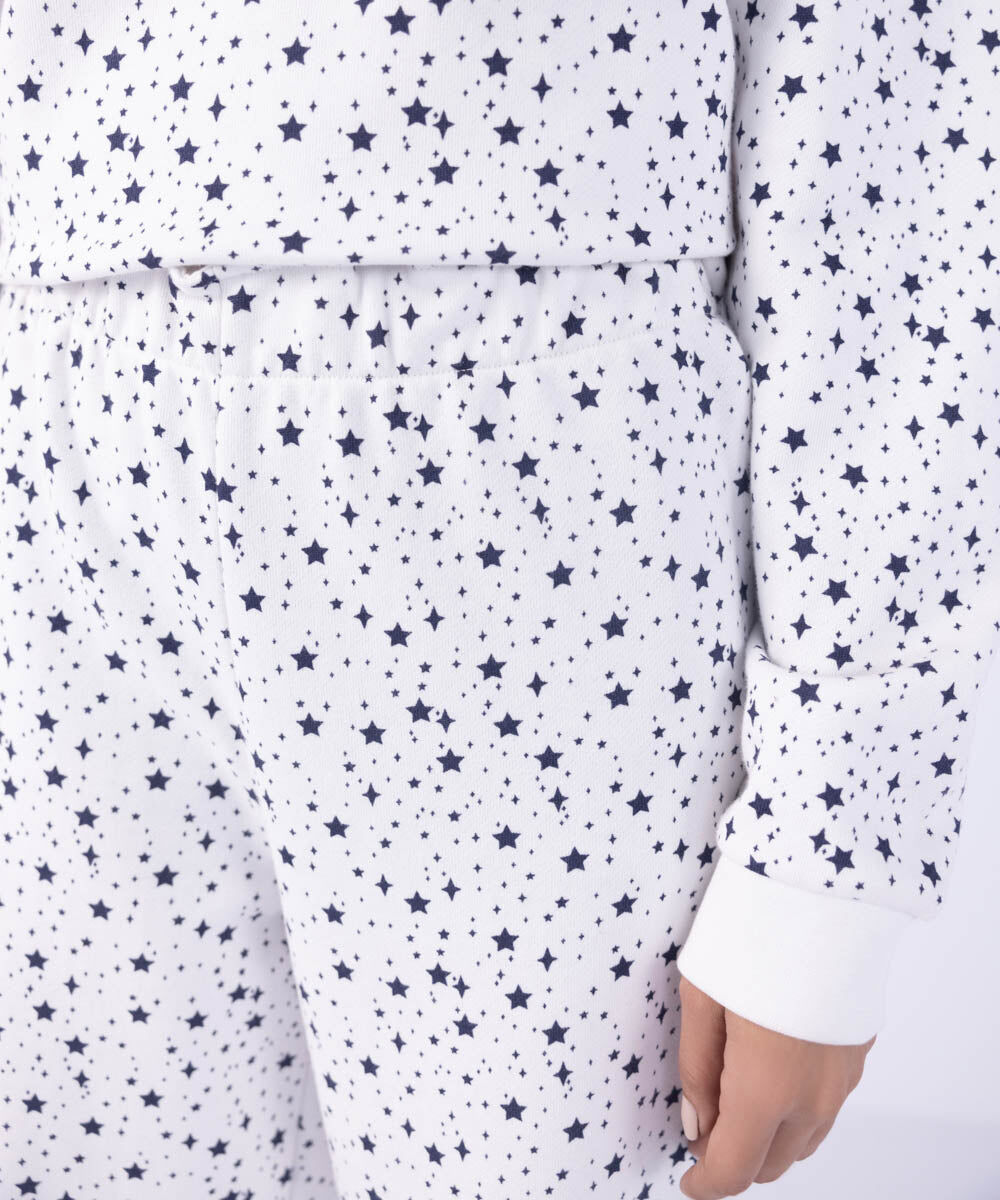 Woman - White Starry Print Trousers