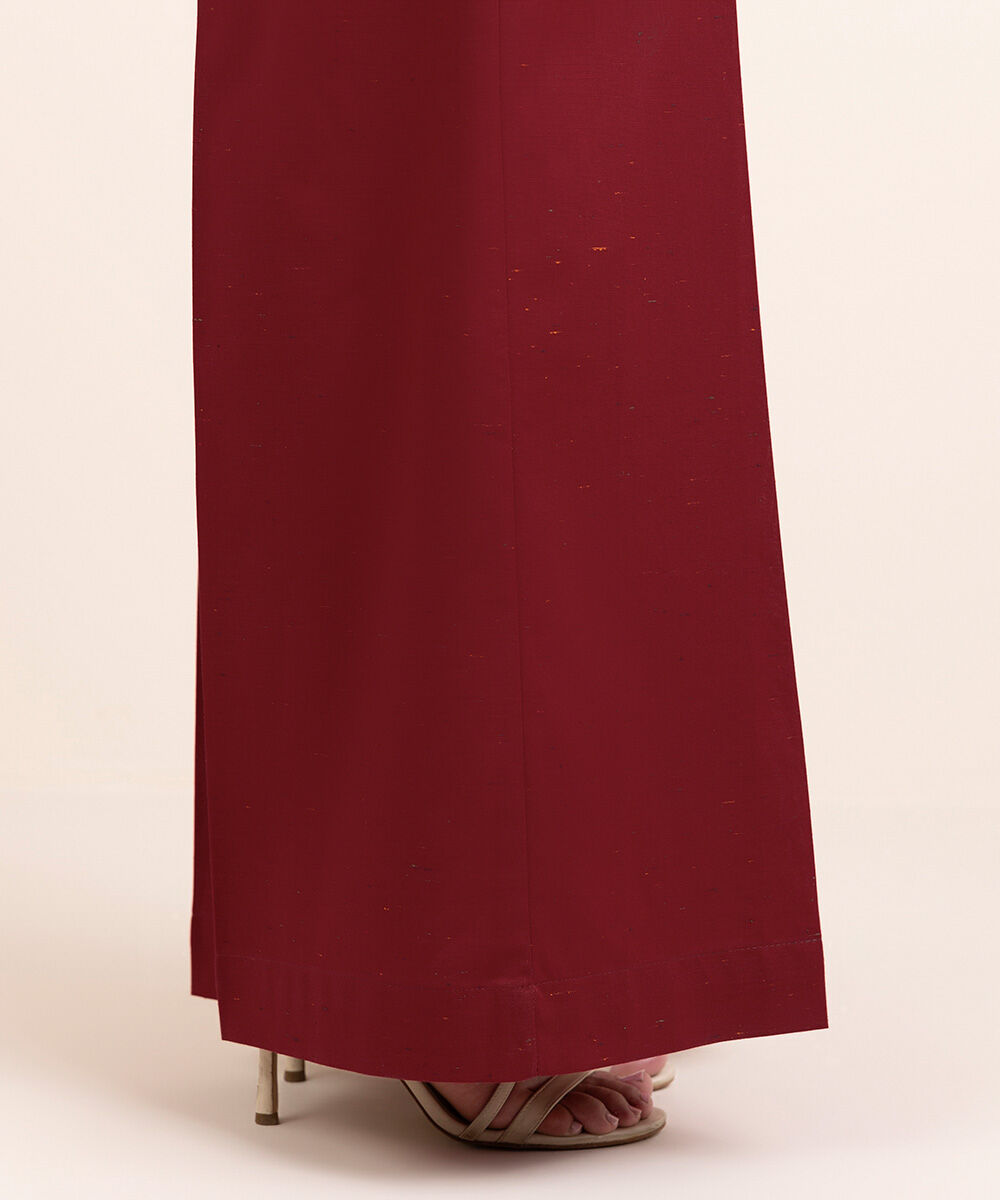 Women's Pret Multineps Orange Solid Flared Pants