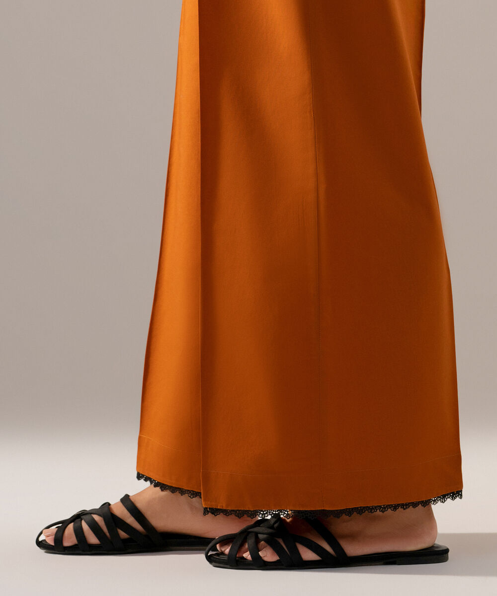 Women's RTW Cambric Solid Mustard Browm Culotte