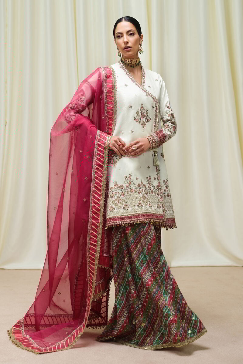 3 Piece - Embroidered Raw Silk Suit