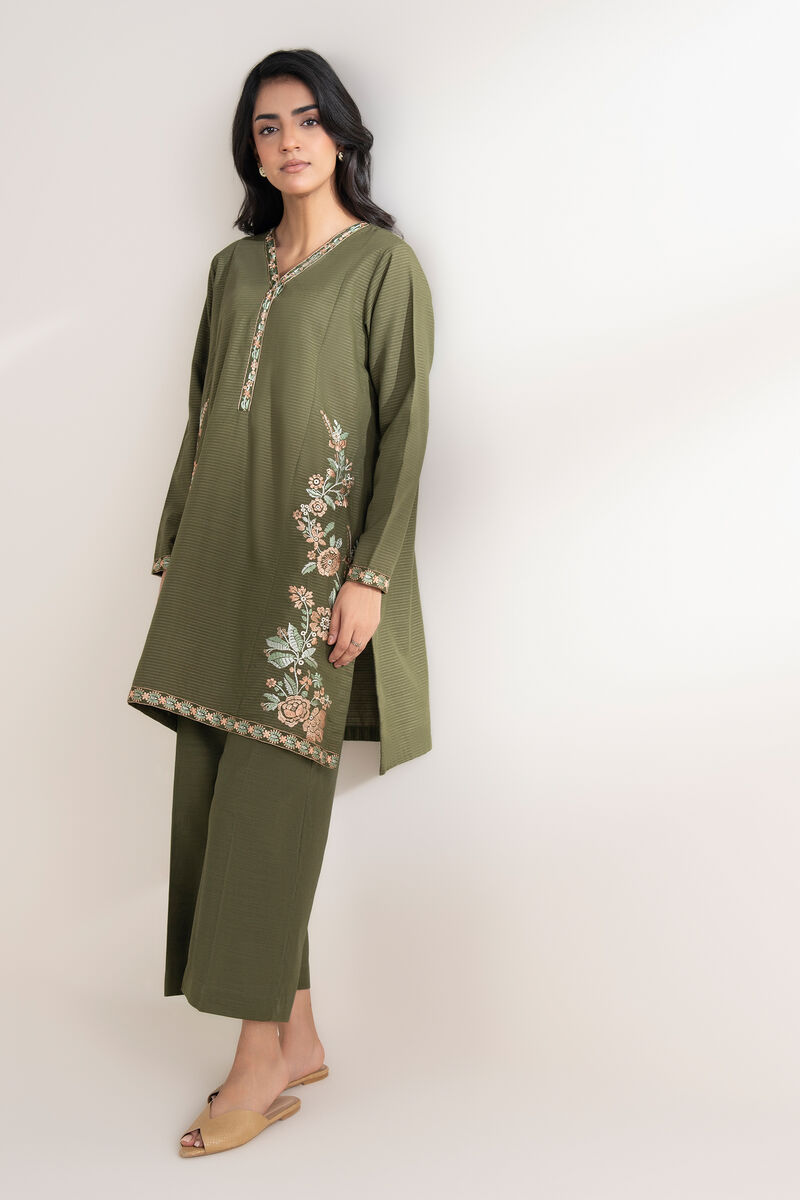 Embroidered Zari Khaddar Shirt