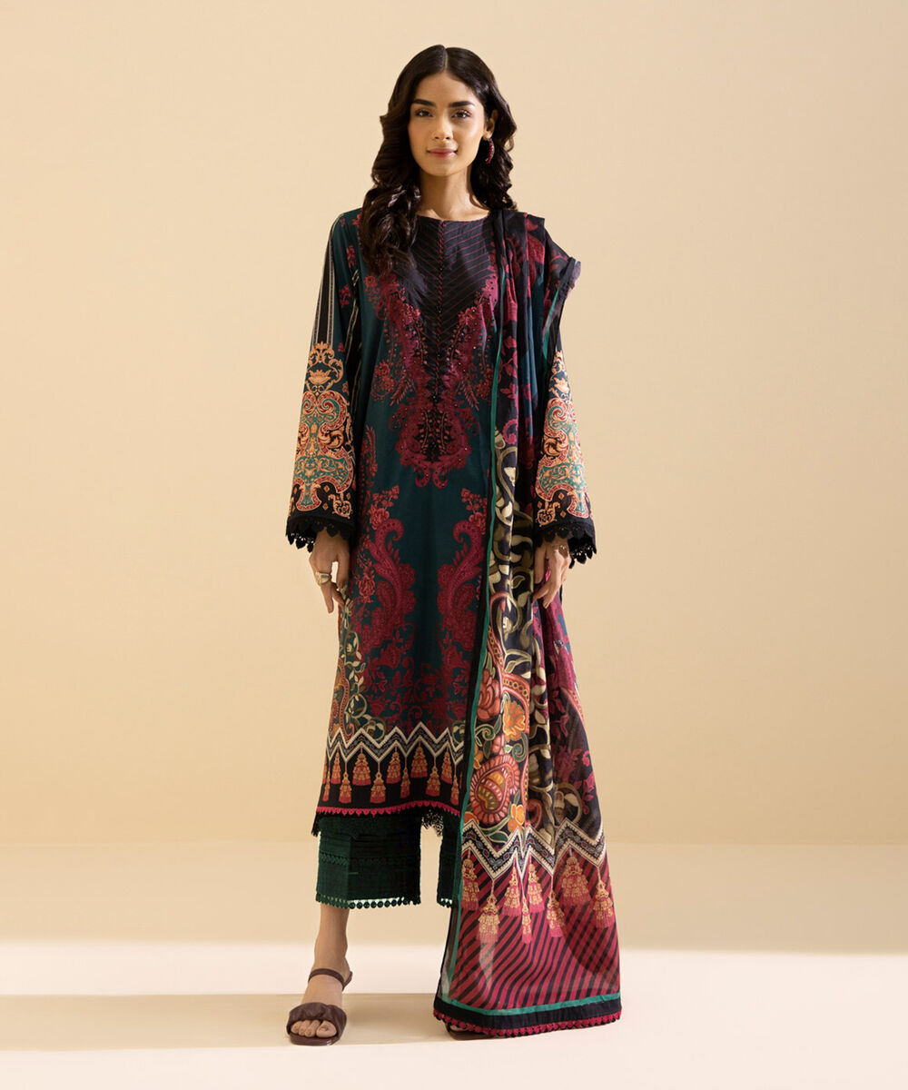 Womens Daily Unstitched 3 Piece - Printed Lawn Suit