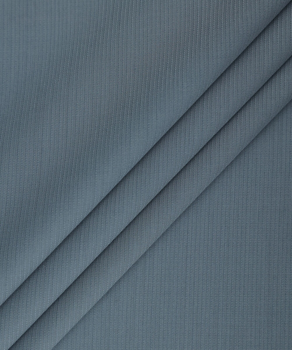 Men Unstitched Viscose Blue Grey Full Suit Fabric