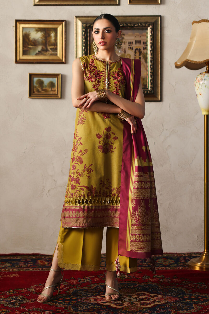 3 Piece - Embroidered Zari Lawn Suit