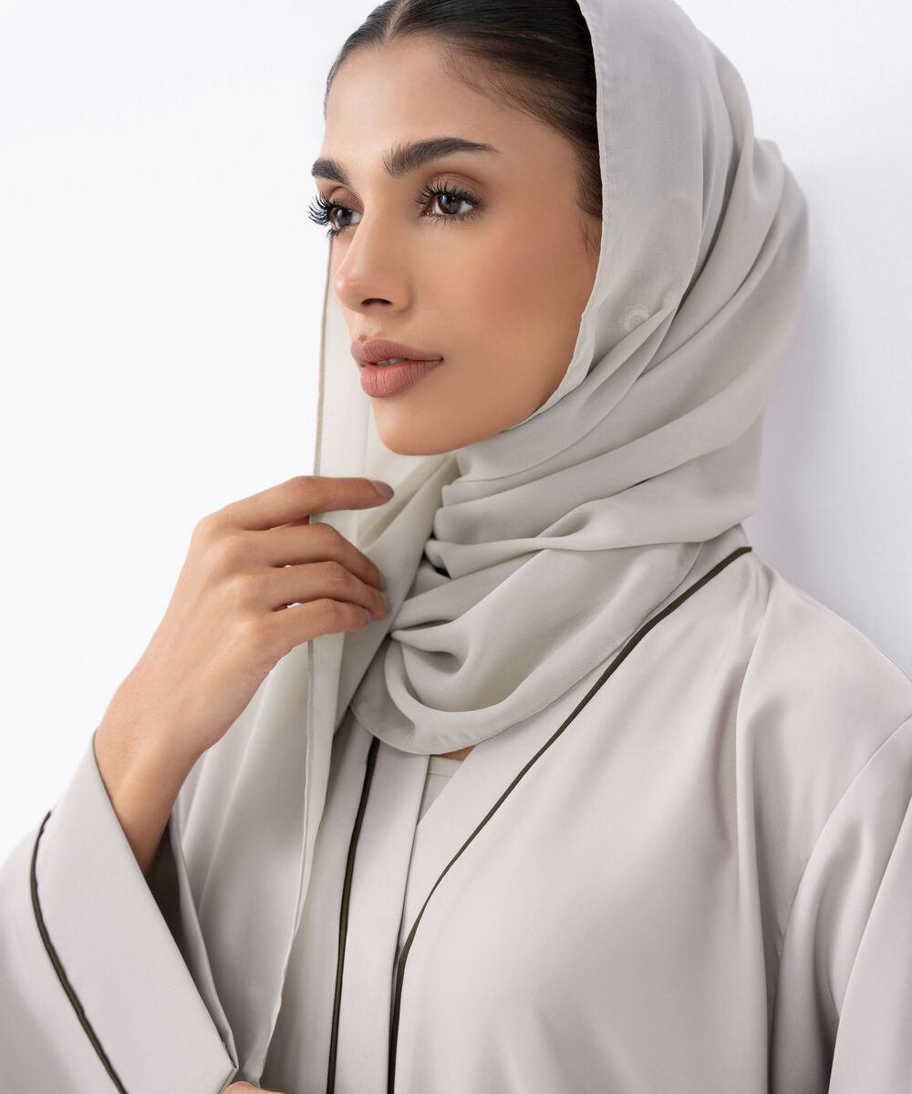 Women's Grey Polyester Hijab
