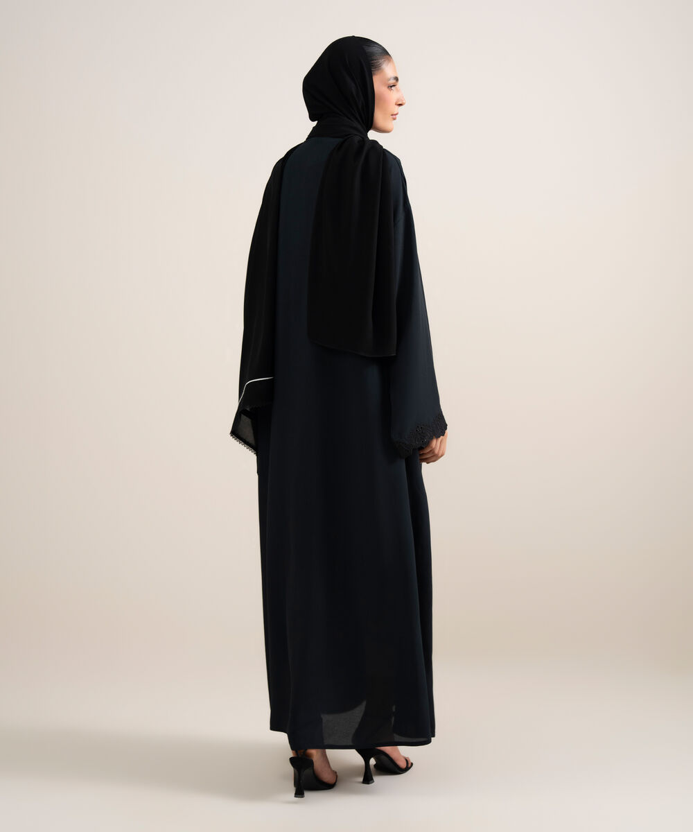 Women's Black Regular Abaya Set