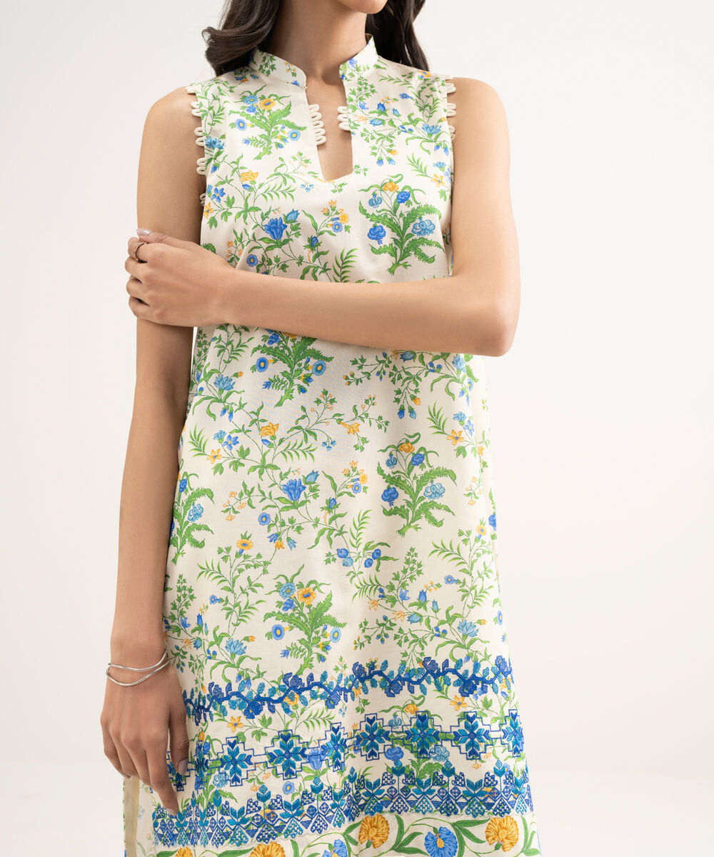 Women's Unstitched Lawn Embroidered Multi 2 Piece Suit