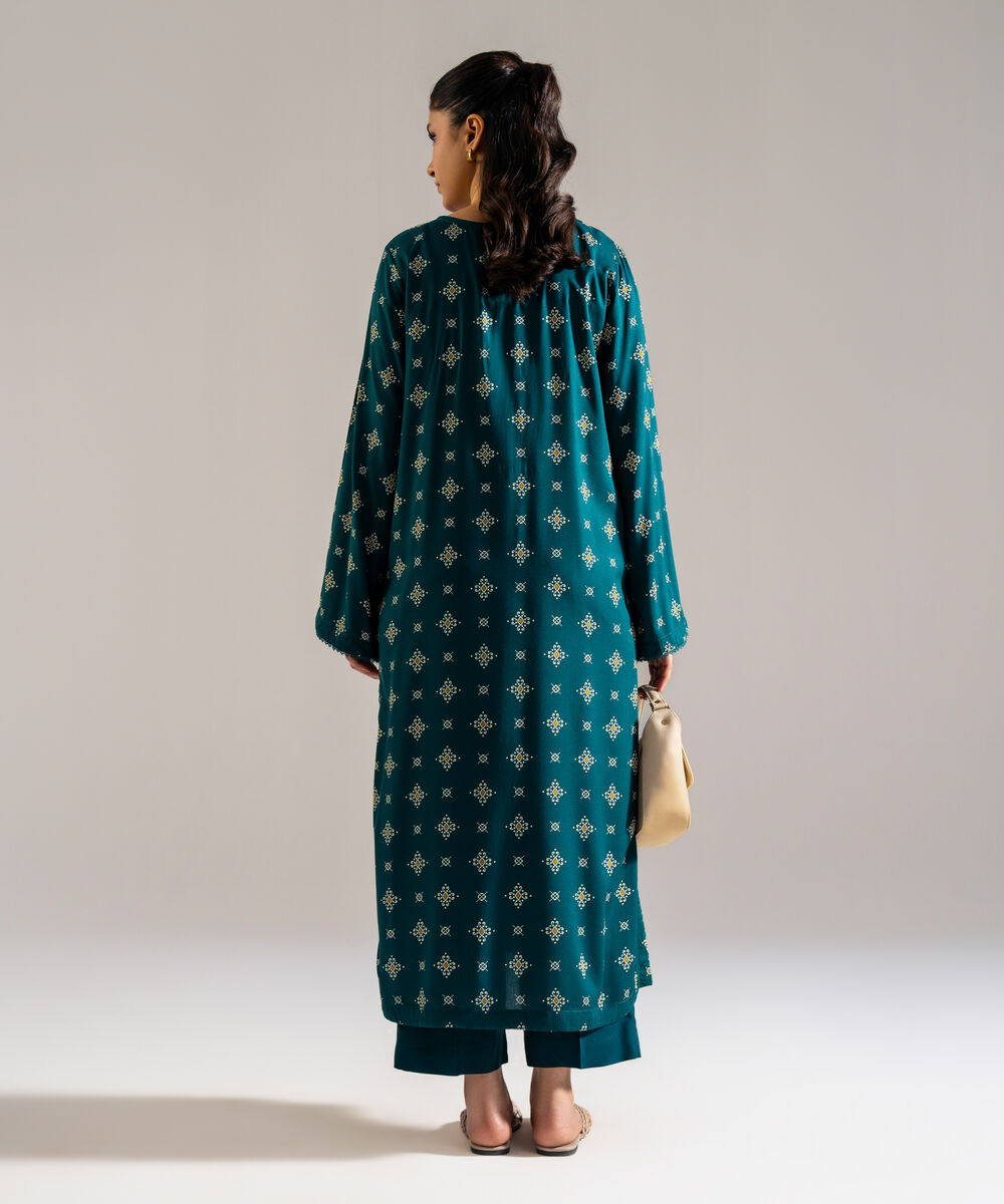 Women's RTW Arabic Lawn Printed Green 2 Piece Suit