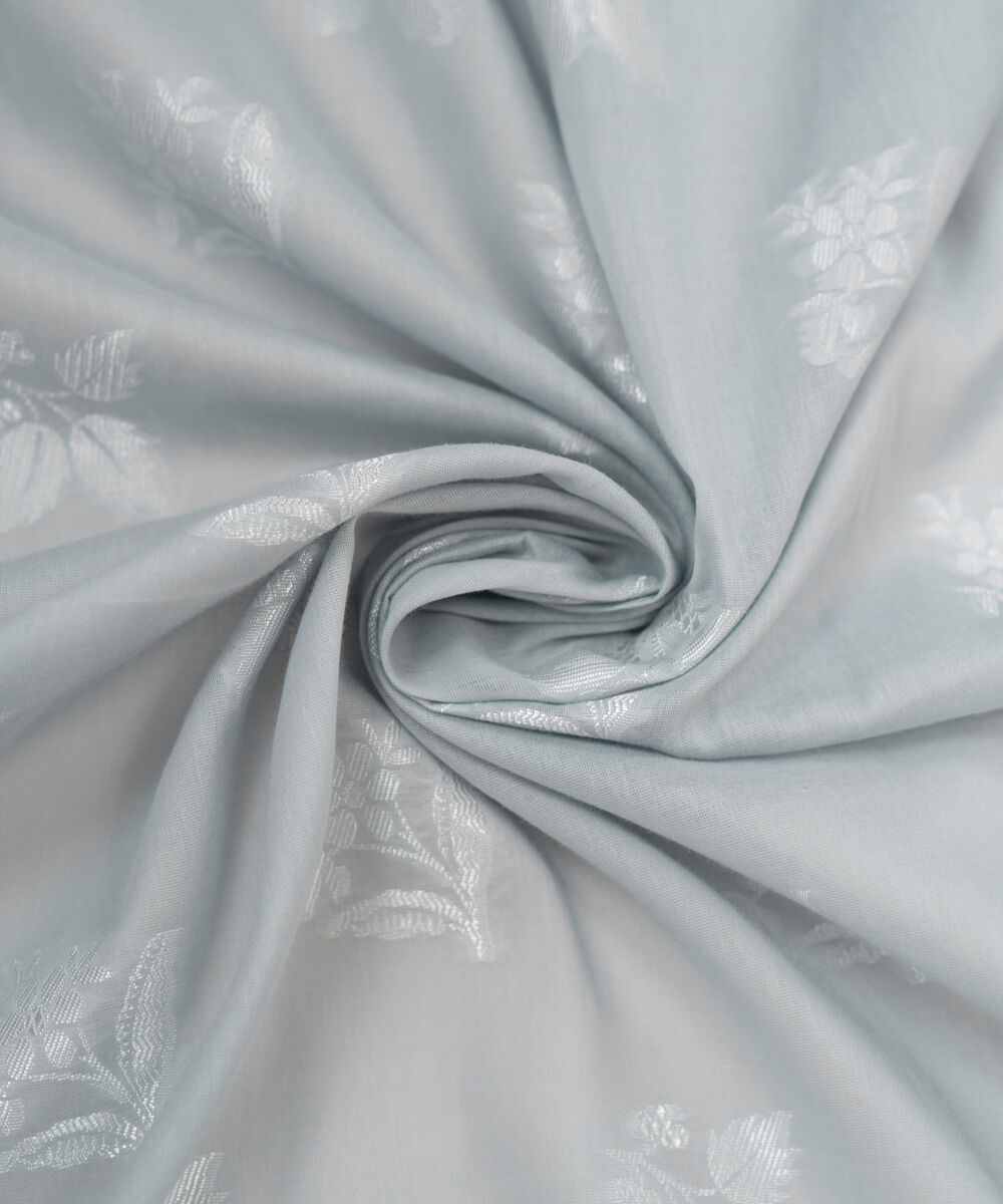 Zari Jacquard Solid Grey Dupatta