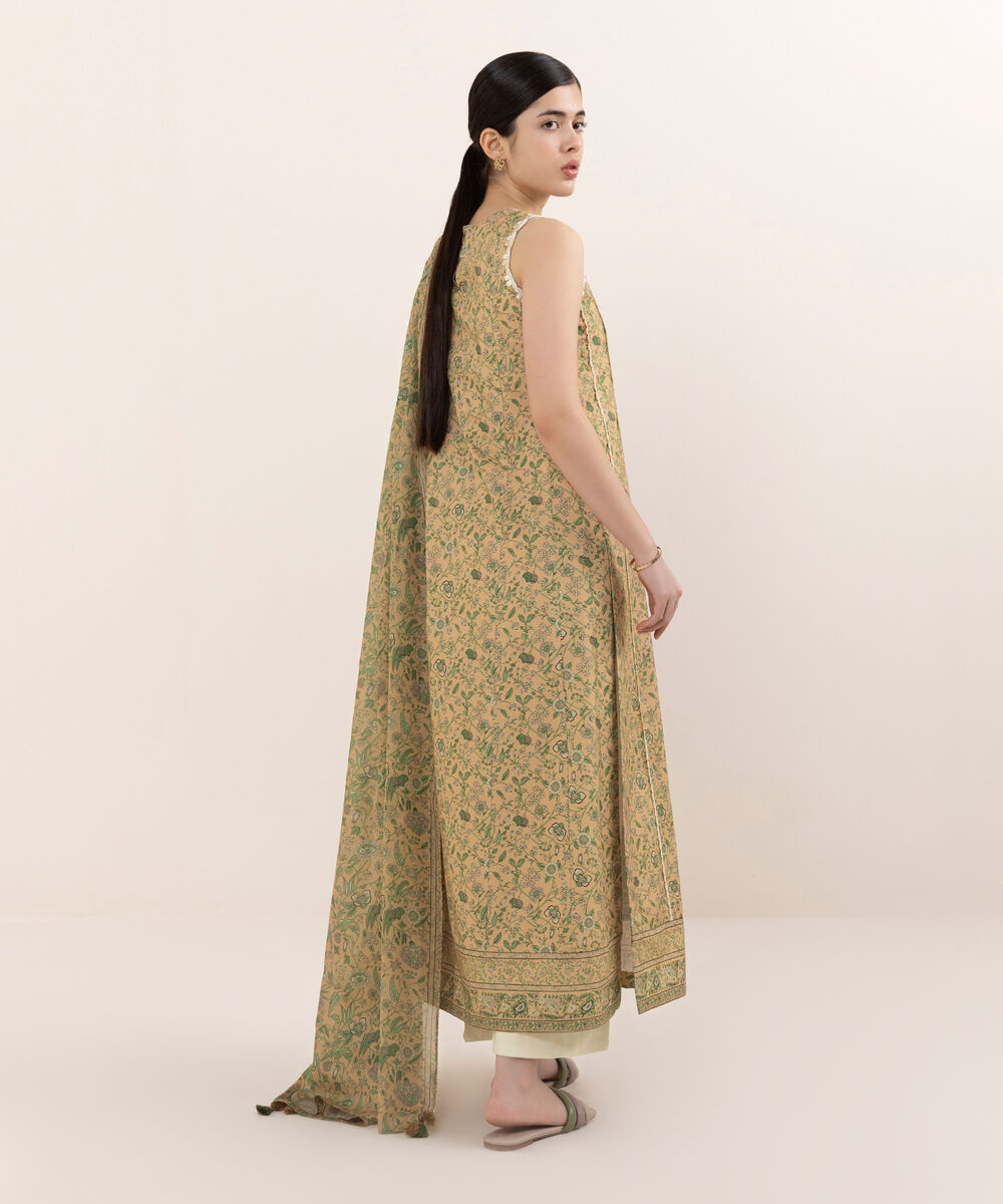 Women's Unstitched Cotton Embroidered Multi Two Piece Suit