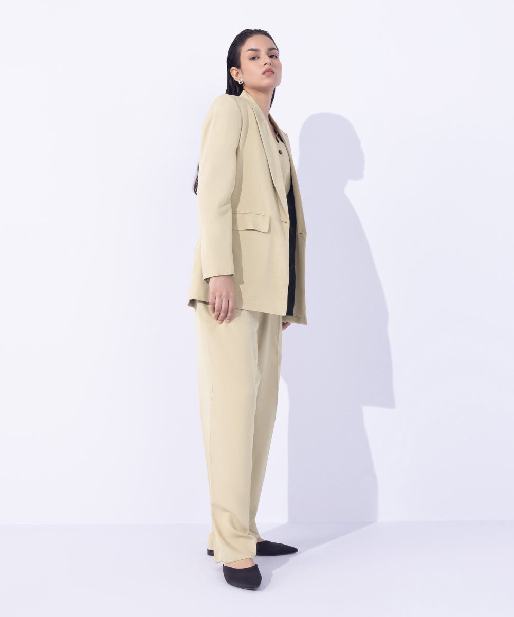 Women's Western Wear Beige Tailored Blazer