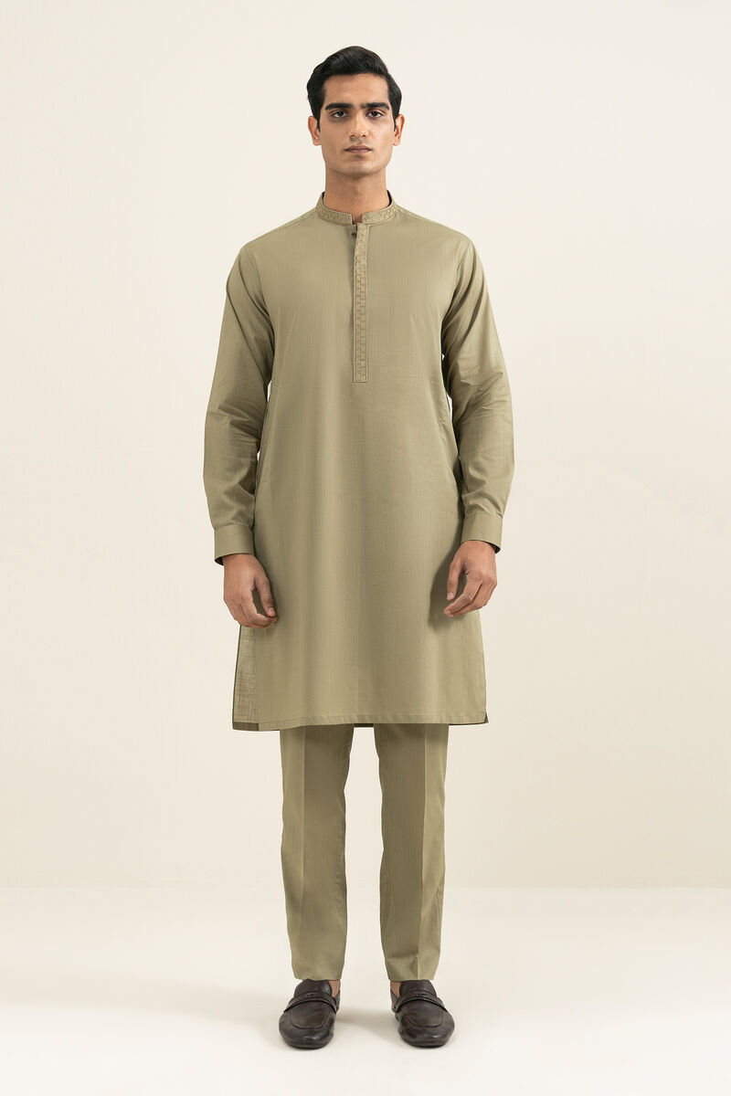 Embroidered Cotton Suit