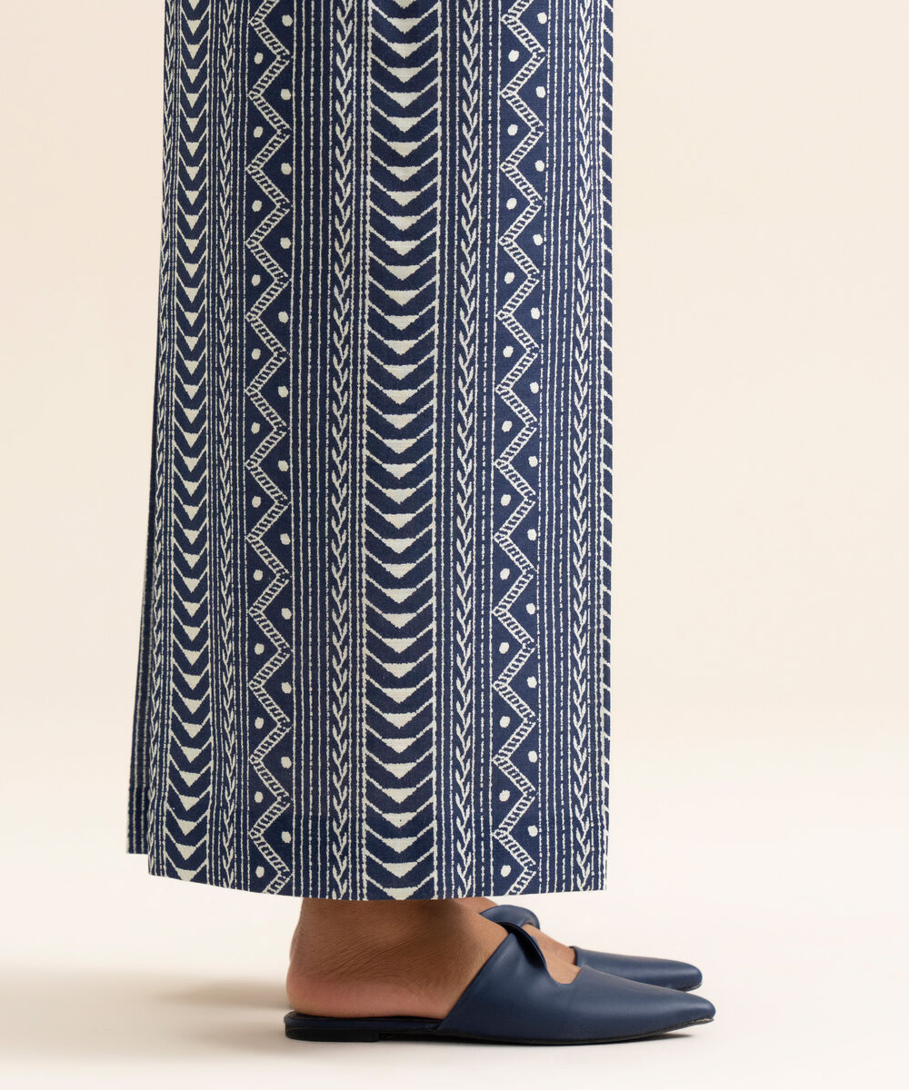 Women's Unstitched Premium Khaddar Blue & White Trouser