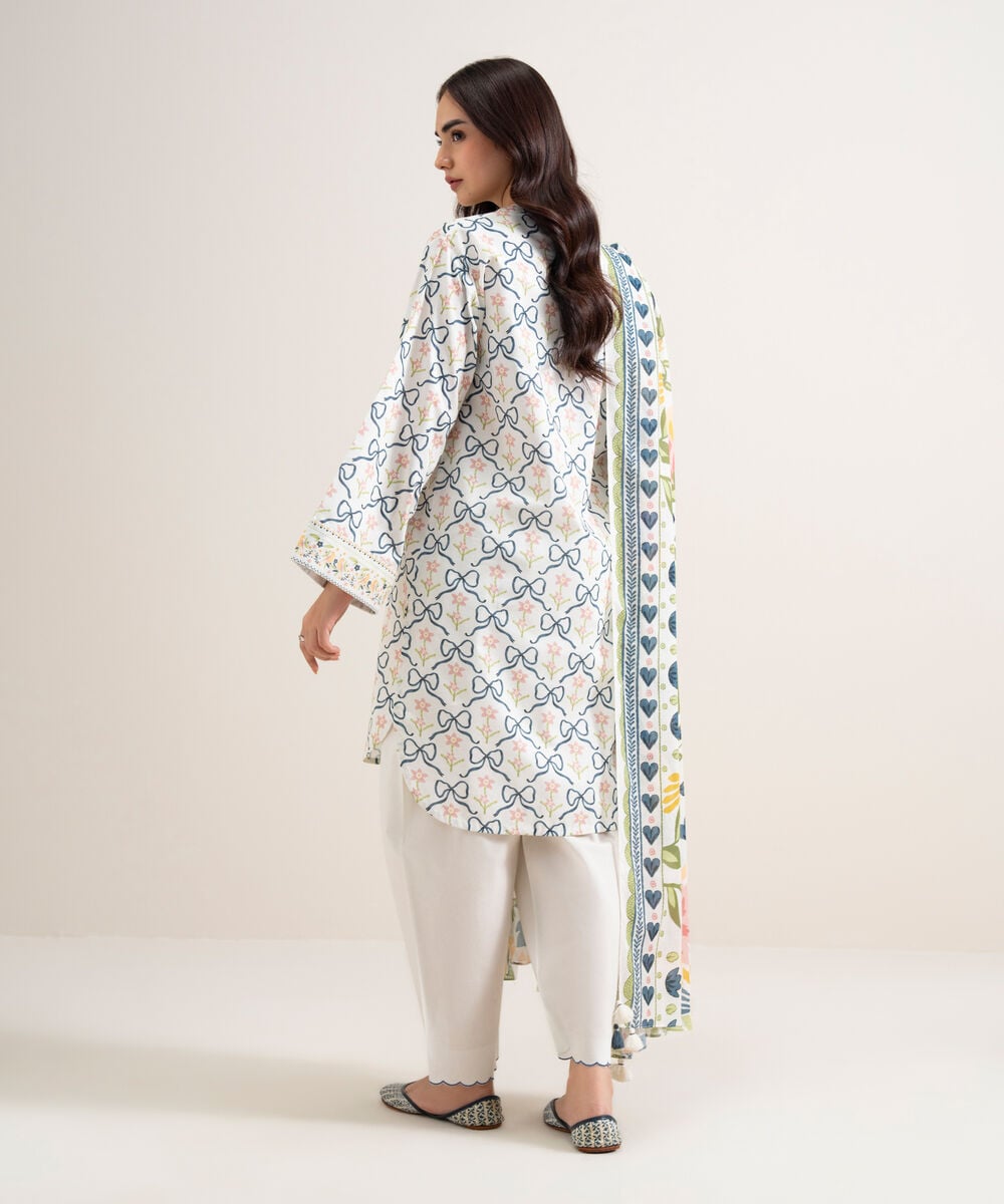 3 Piece - Printed Lawn Suit — Sapphire view 4