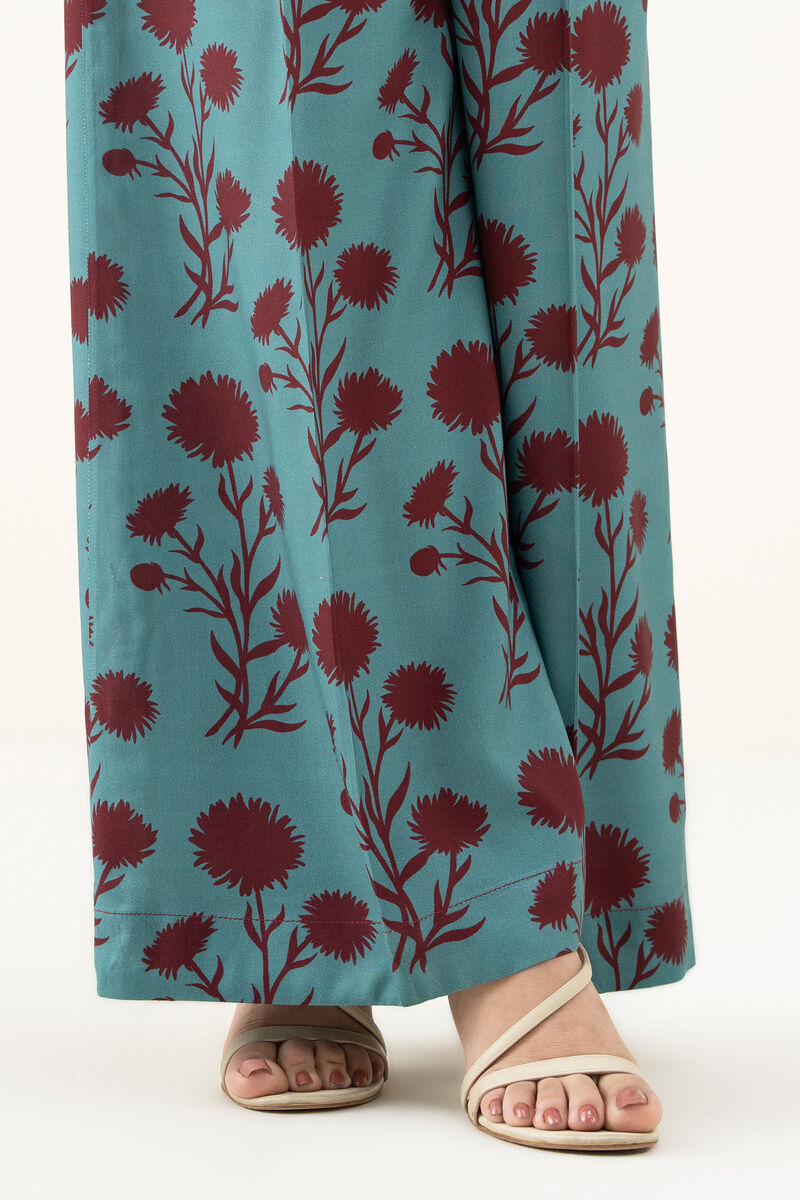 Printed Linen Flared Pants