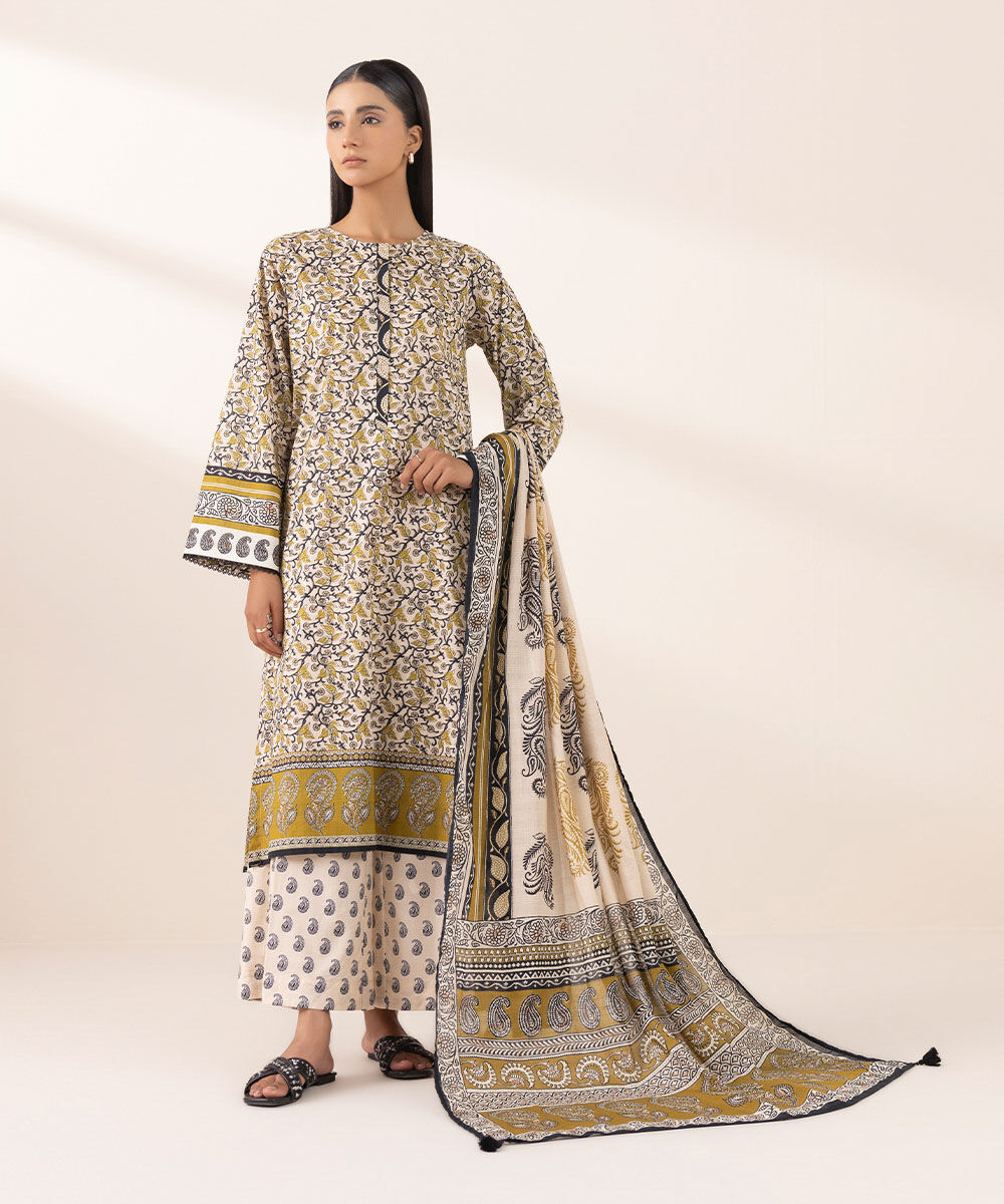 Women's Pret Yarn Dyed Multi Printed A-Line Shirt