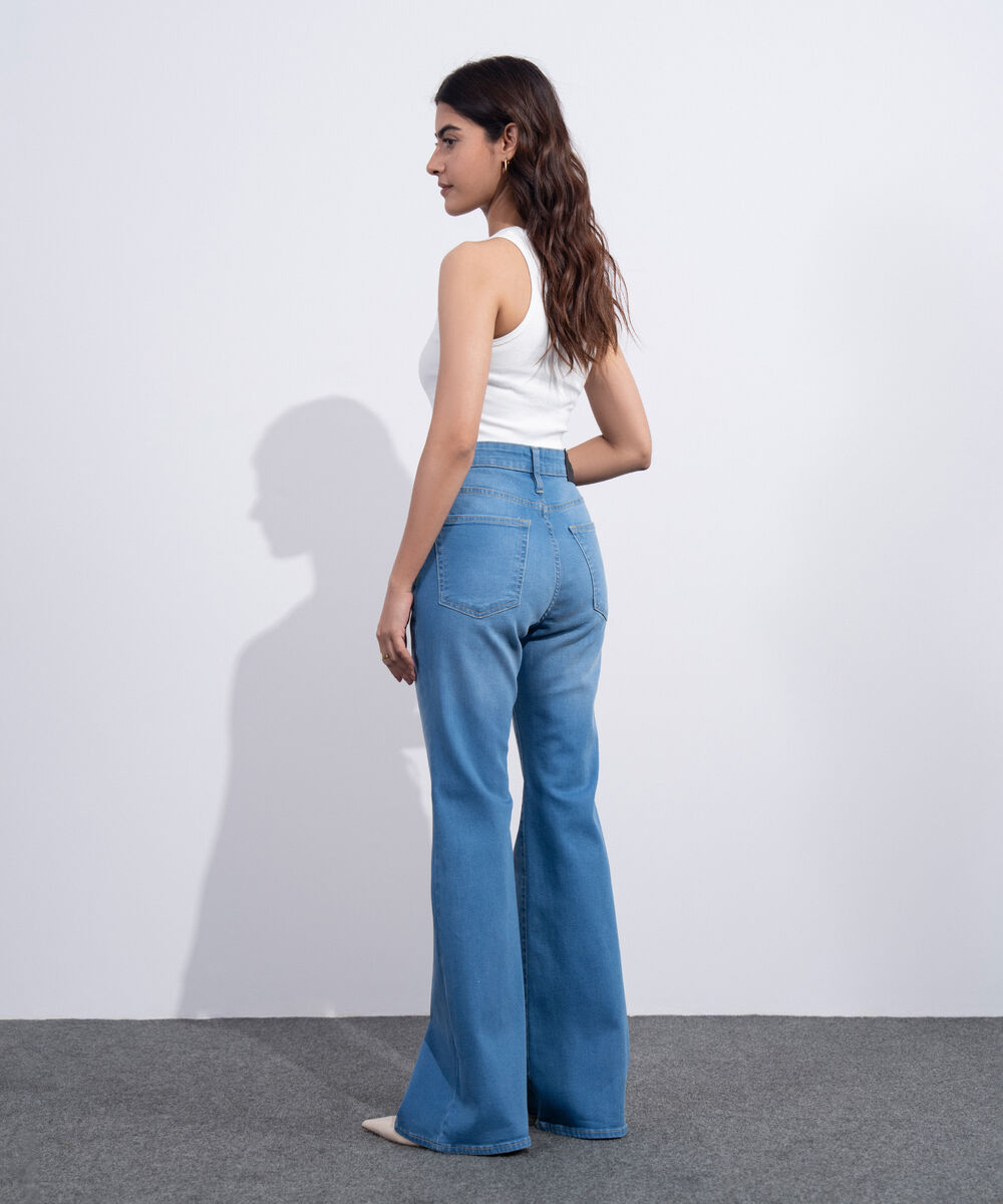 Women's Western Light Blue Wash High Rise Bootcut Jeans