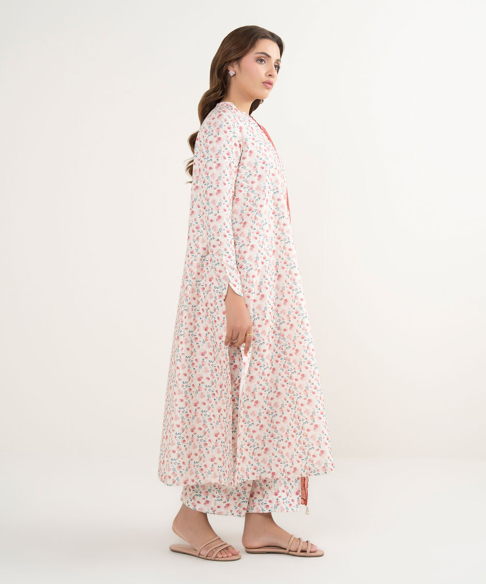 Women's Unstitched Zari Lawn Embroidered Multi 3 Piece Suit