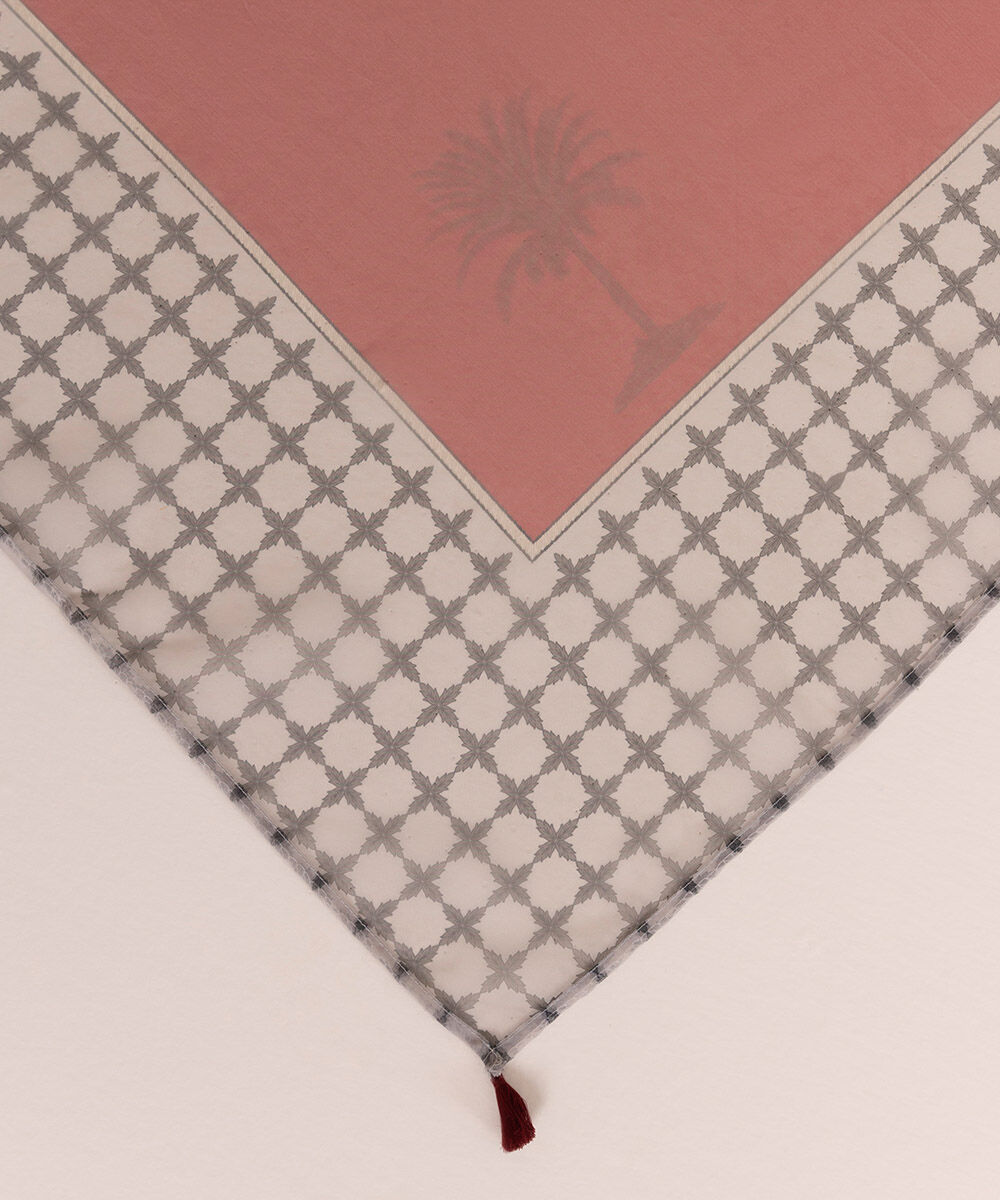 Woman - Red Printed Organza Dupatta