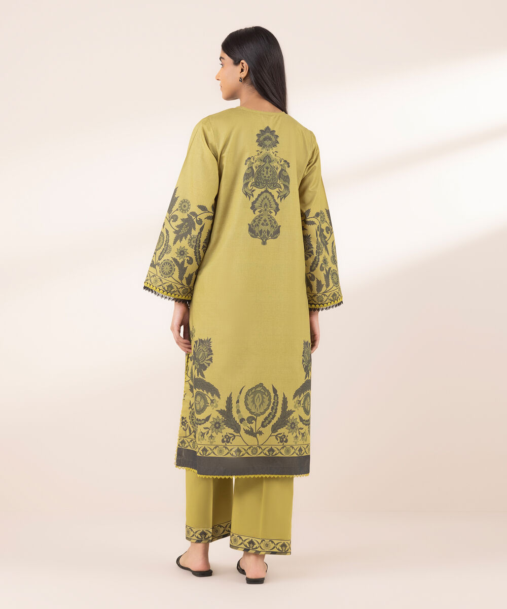 Women's RTW Zari Lawn Yellow Printed A-Line Shirt