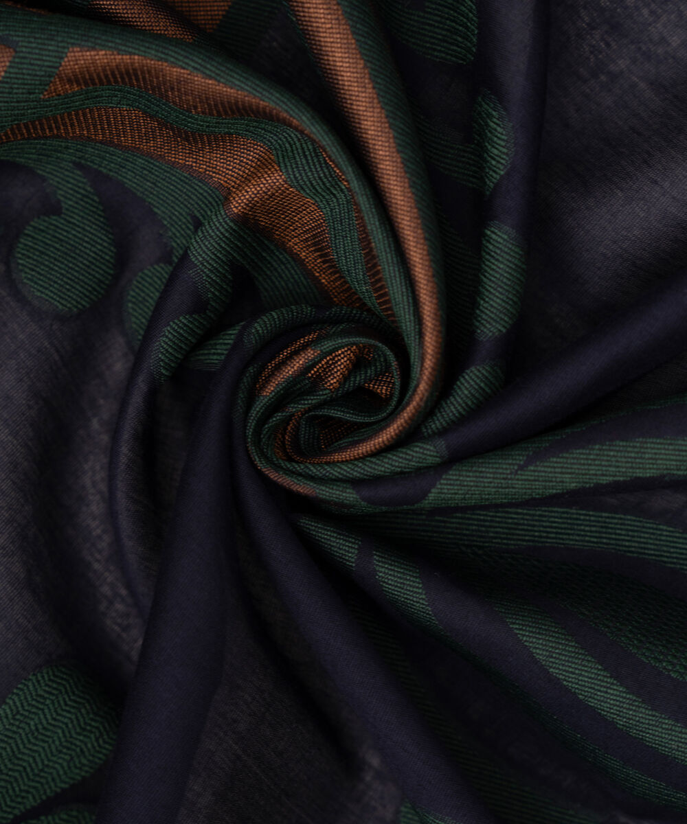 Extra Weft Jacquard Blue Solid Dupatta