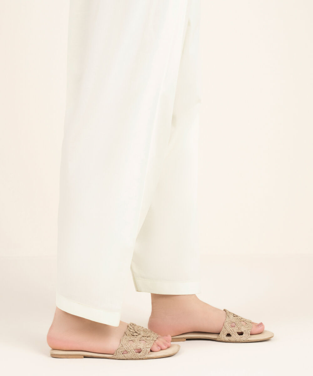 Women's RTW Cambric Solid Mint Green Shalwar