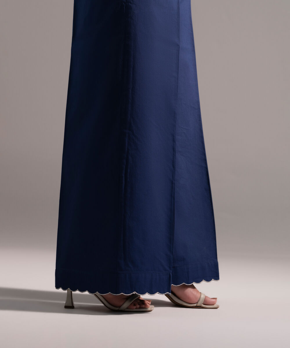 Women's RTW Cambric Solid Dark Blue Culottes