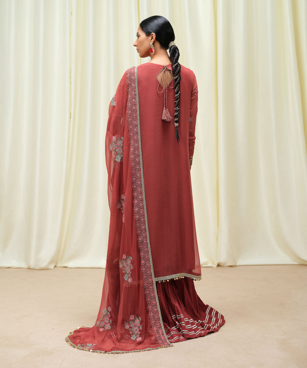 Women's Unstitched Crinkle Chiffon Dyed Three Piece Suit