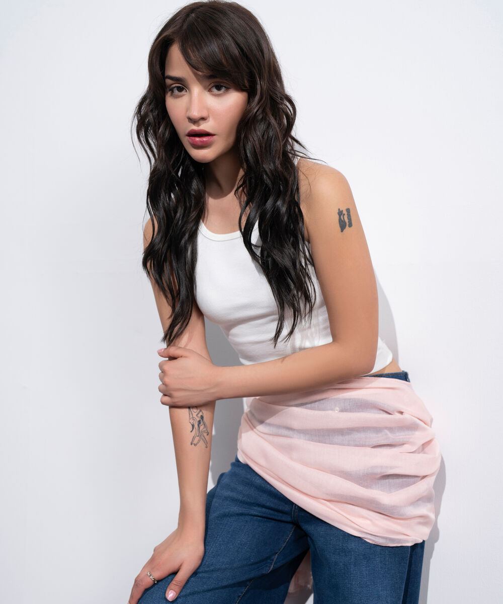 Women's Western Light Pink Print Rectangular Scarf