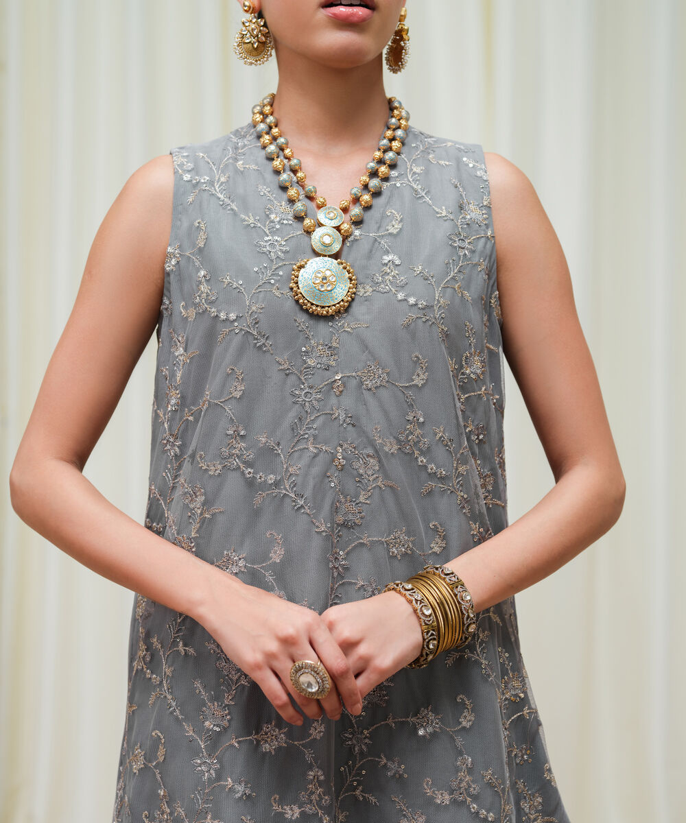 Women's Unstitched Blended Net Dyed Three Piece Suit