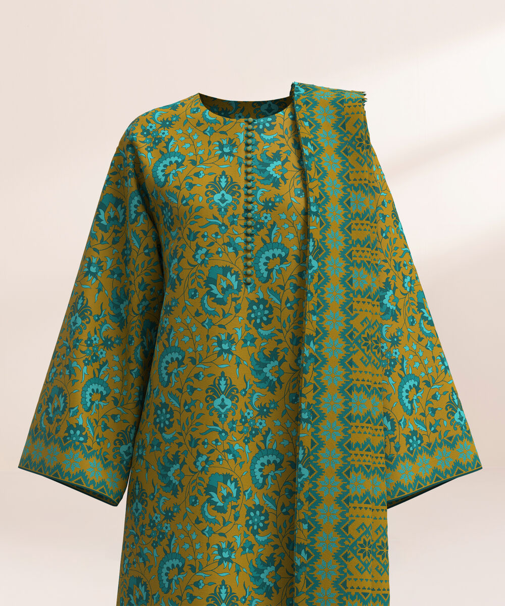 Women's Three Piece Printed Multi Lawn Suit